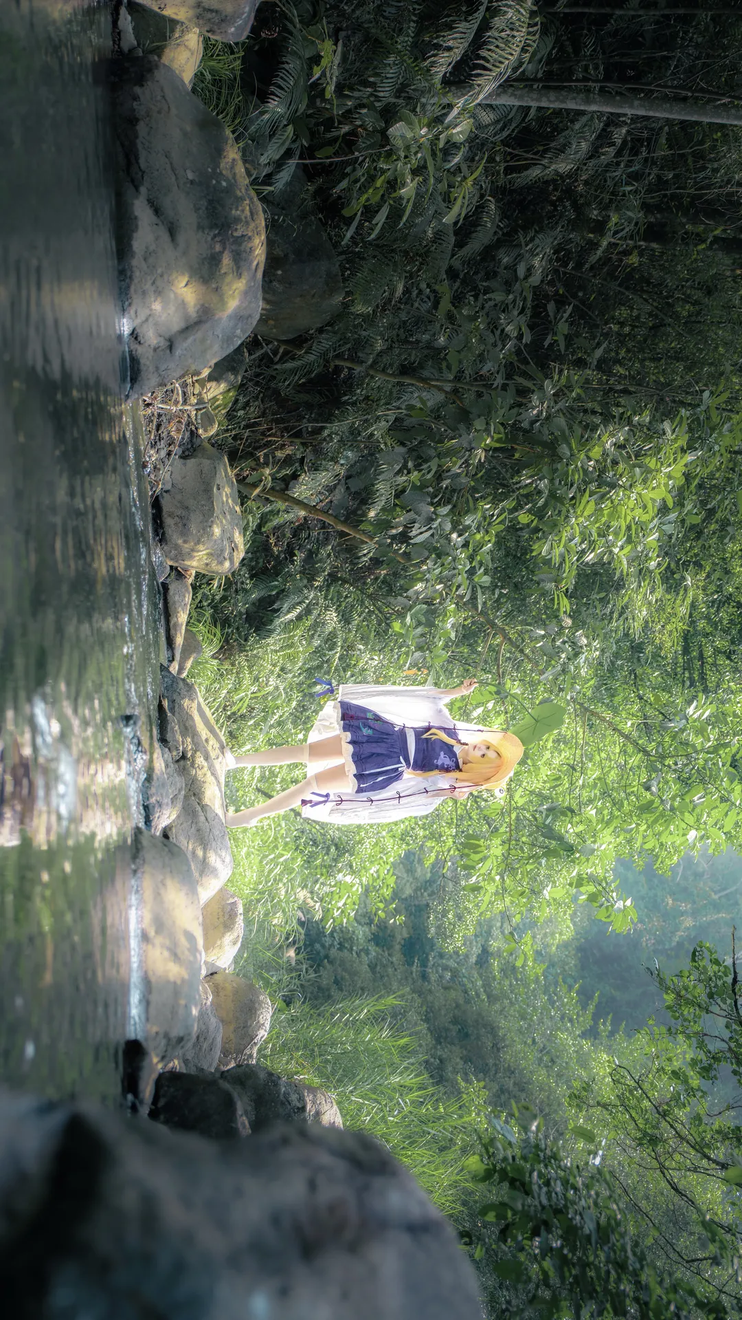 Anime cosplay, Touhou Fuujinroku: Mountain of Faith, Moriya Suwako cosplay, Forest stream cosplay, Outdoor photoshoot - Image 3
