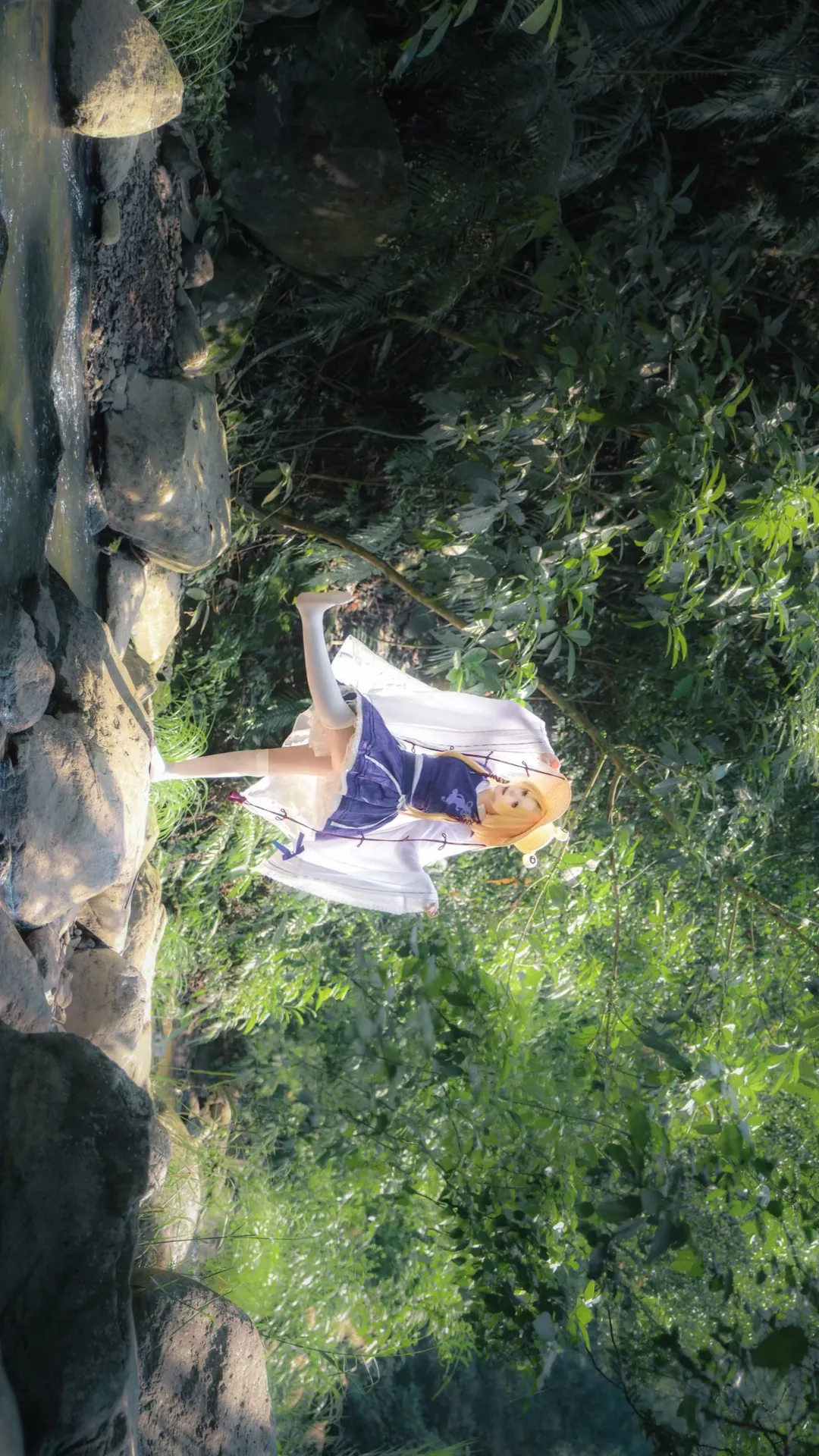 二次元cosplay, 东方风神录, 泄矢诹访子cos, 森林溪流cos, 户外正片