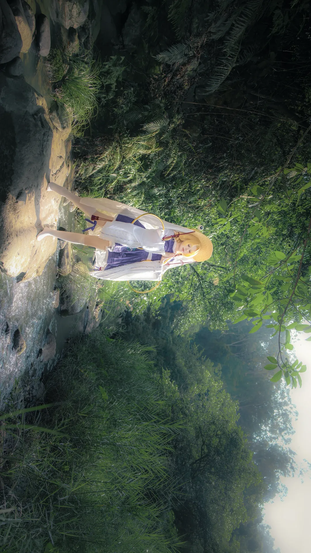 Anime cosplay, Touhou Fuujinroku: Mountain of Faith, Moriya Suwako cosplay, Forest stream cosplay, Outdoor photoshoot - Image 5