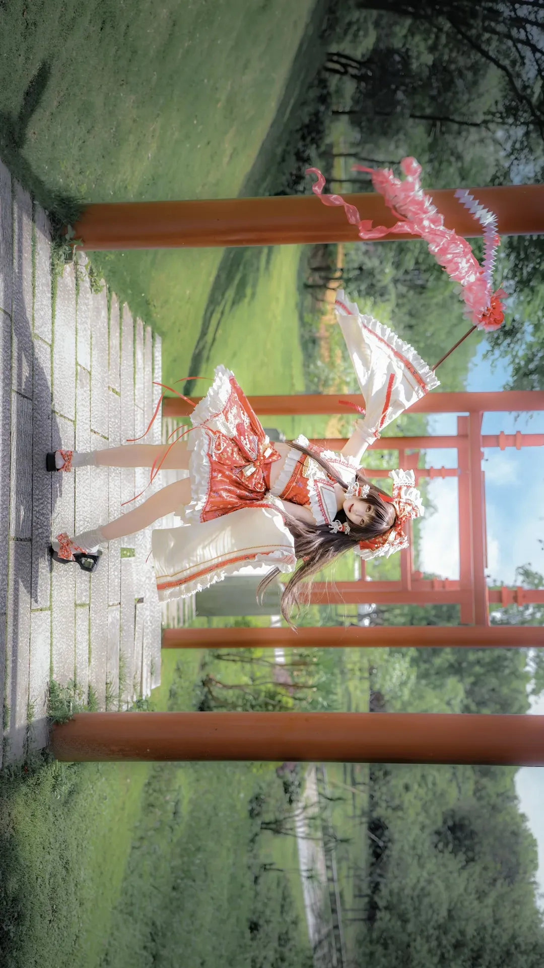 博丽灵梦cos, 东方project, 户外摄影, 二次元cosplay, 和风巫女