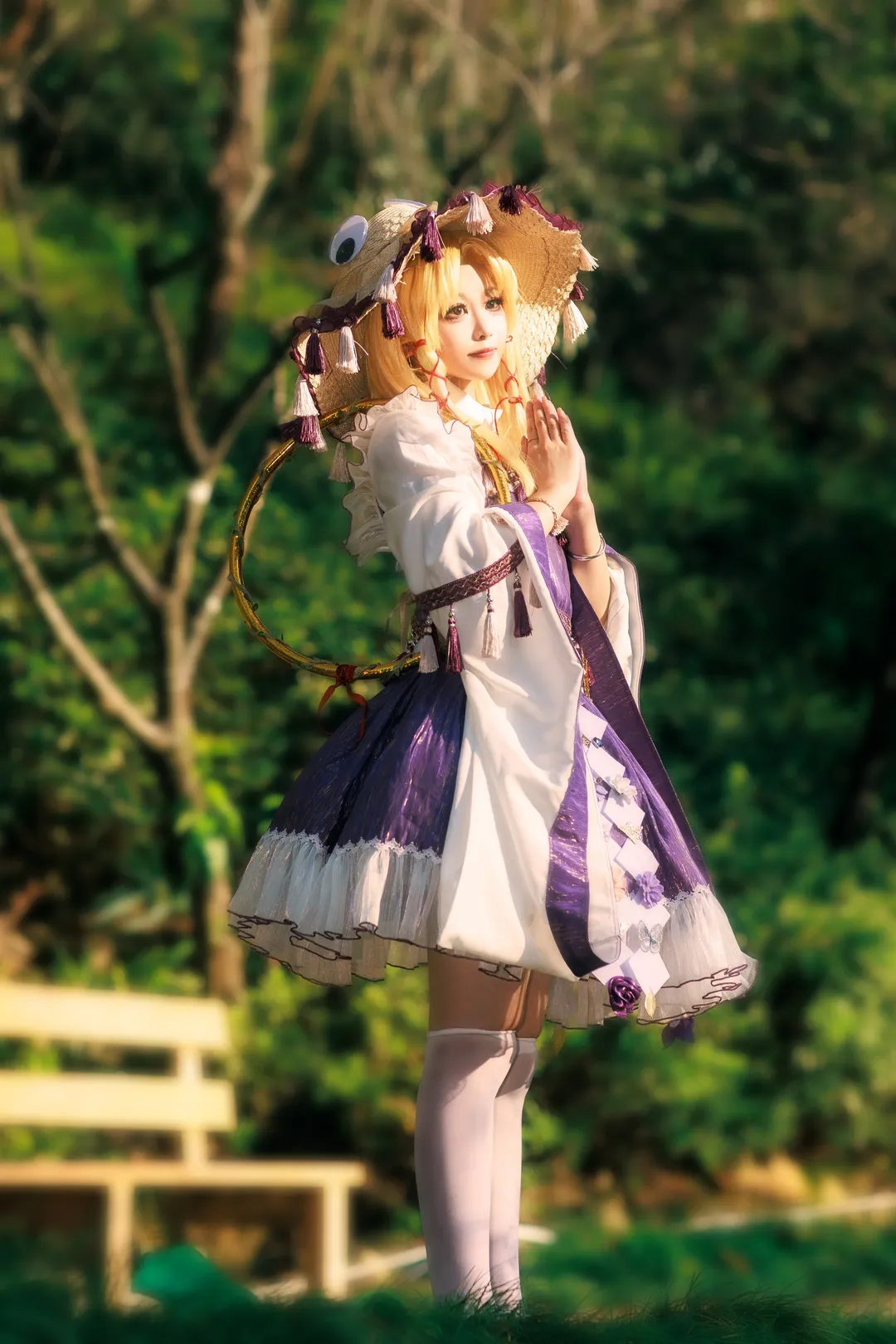 二次元摄影, 东方project, 洩矢诹访子cos, 外景cosplay, 溪流写真 - 第1张