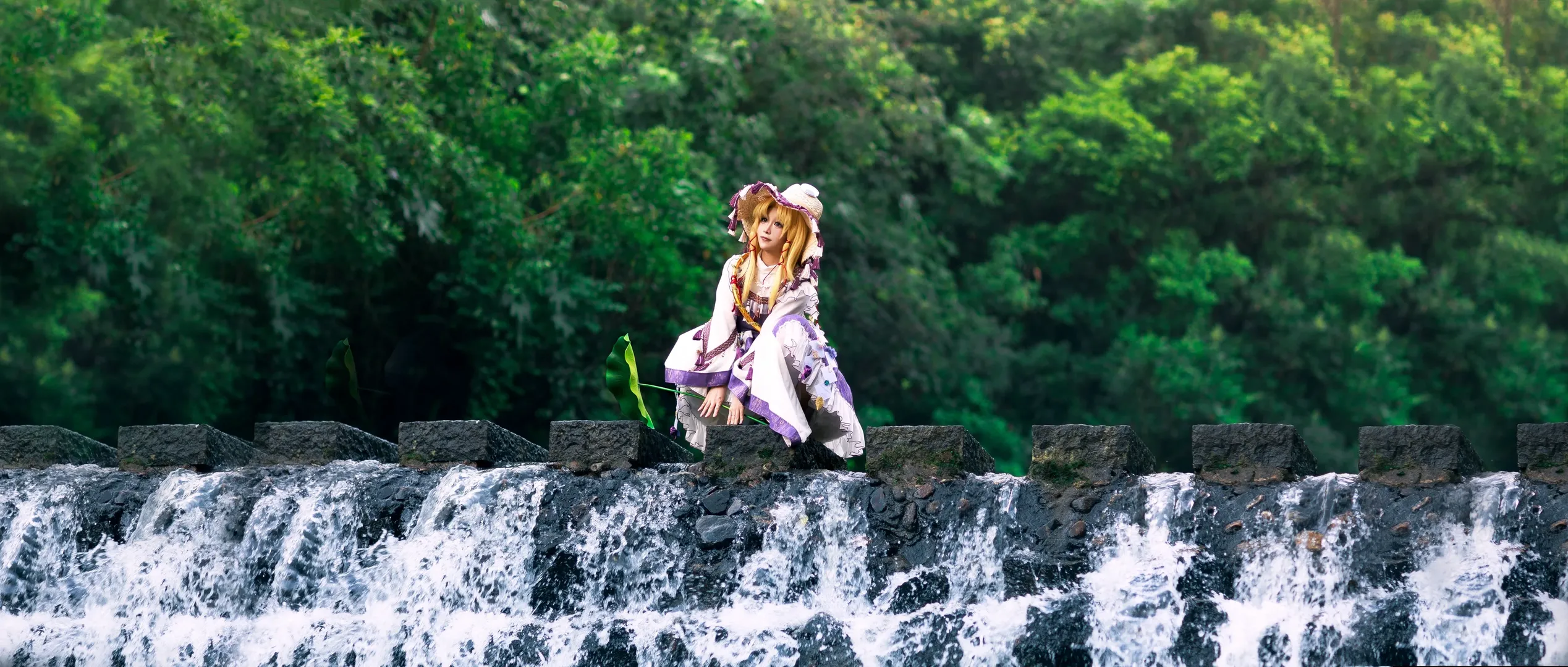 二次元摄影, 东方project, 洩矢诹访子cos, 外景cosplay, 溪流写真 - 第6张