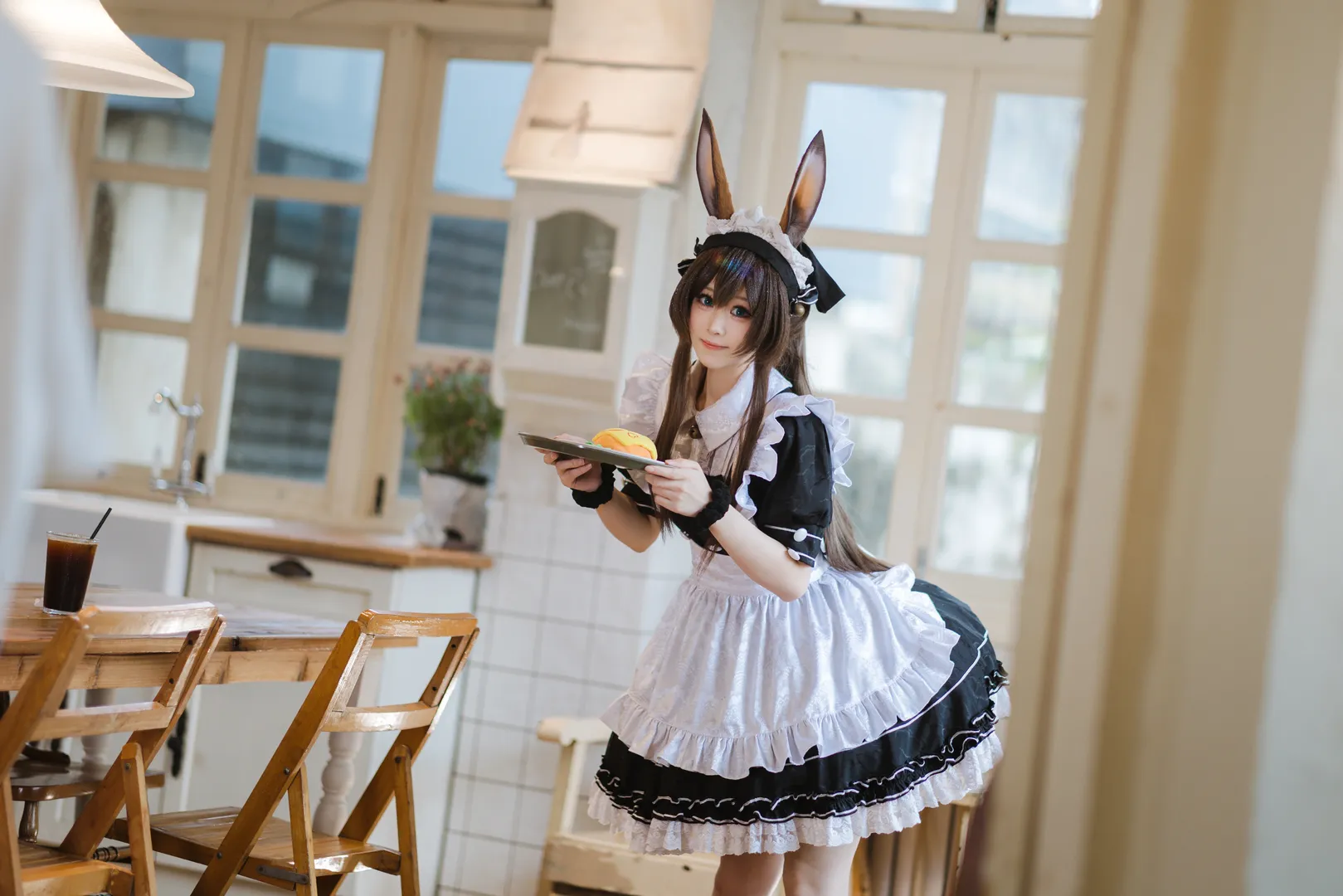 女仆装, 明日方舟, 阿米娅cos, 二次元cos, 兔耳 - 第8张