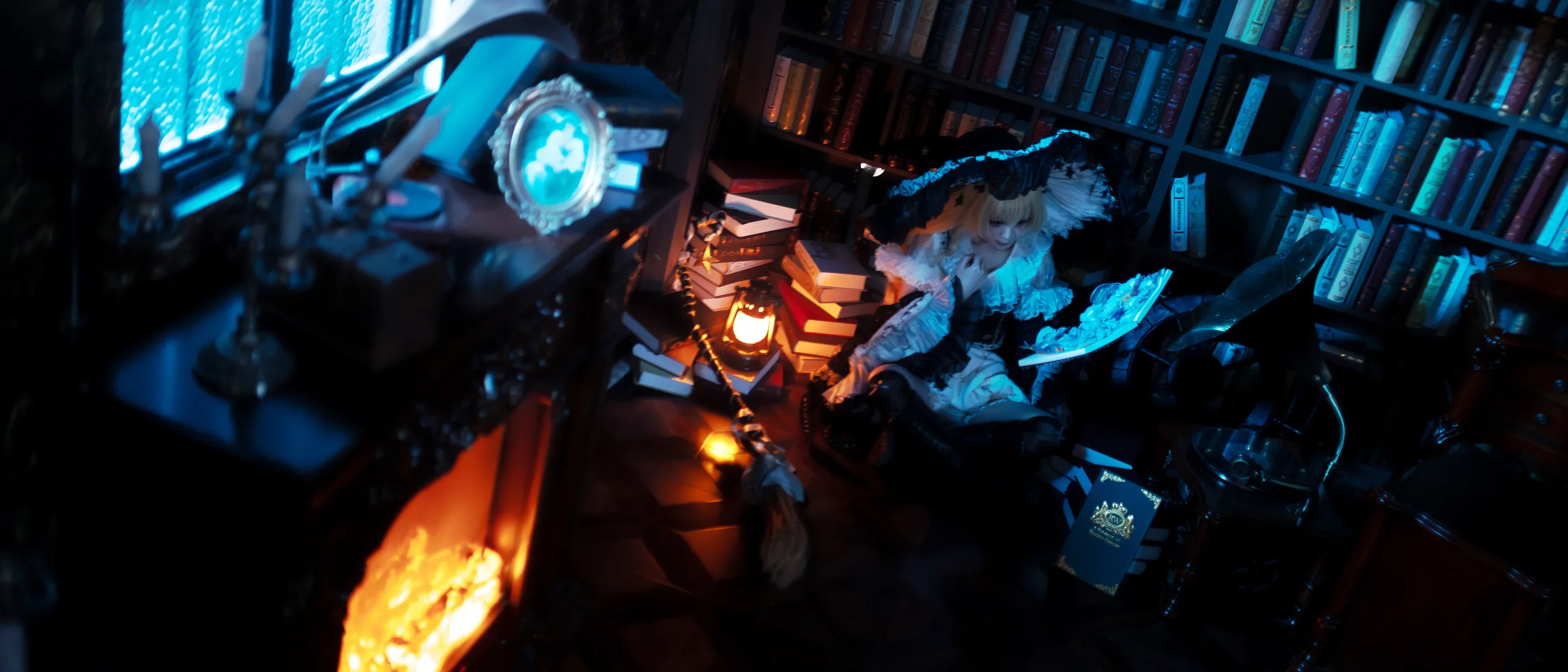 东方project, 魔法使, 雾雨魔理沙cos, 图书馆, 暗黑系摄影