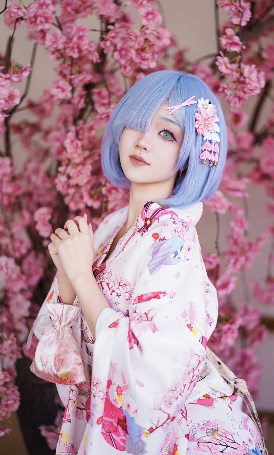 二次元コスプレ, レム コスプレ, 桜の季節, Re:ゼロから始める異世界生活, 浴衣コーデ