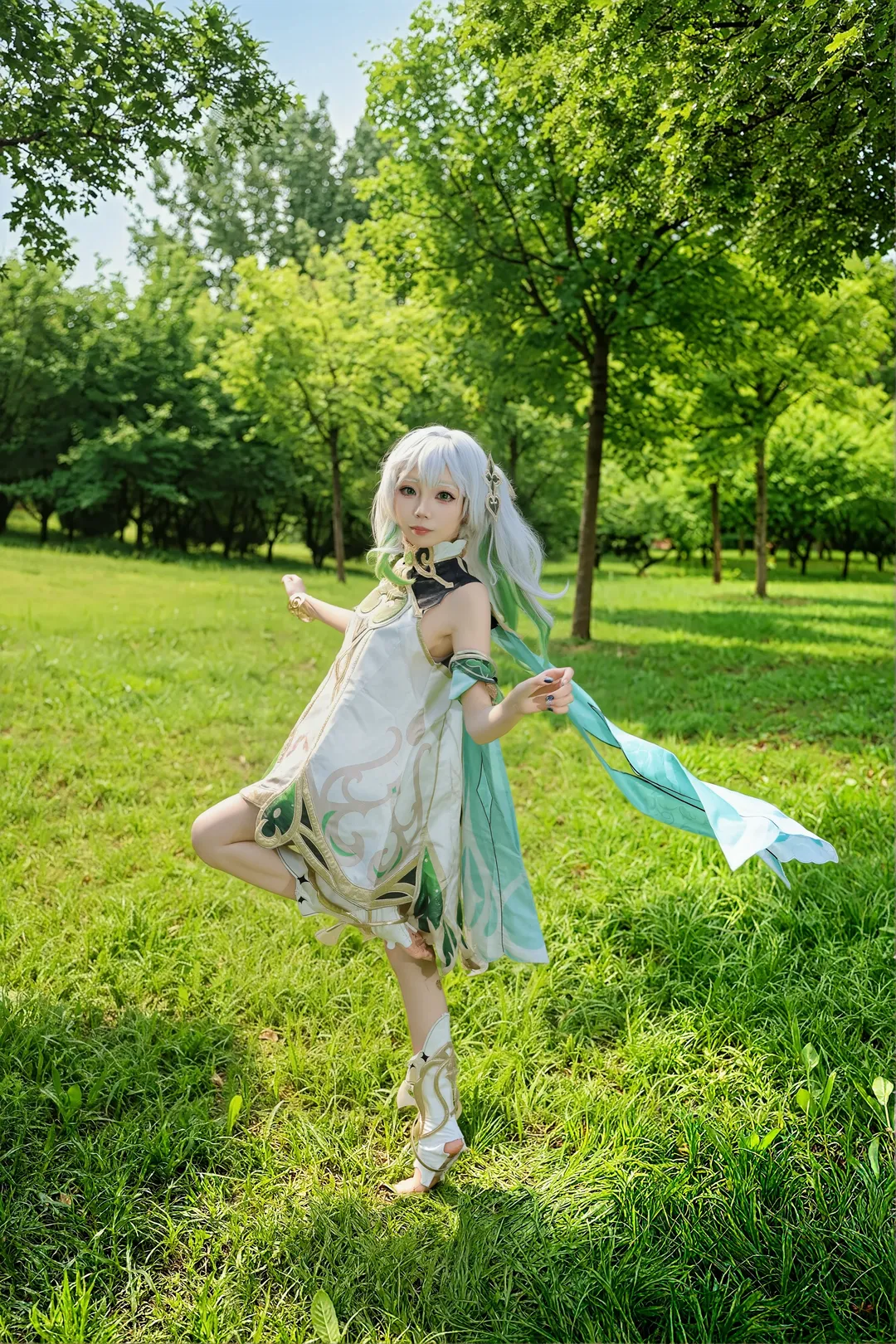 原神, キャラクター再現, ナヒーダ コスプレ, アウトドア撮影, クラクサナリデビ - 4枚目