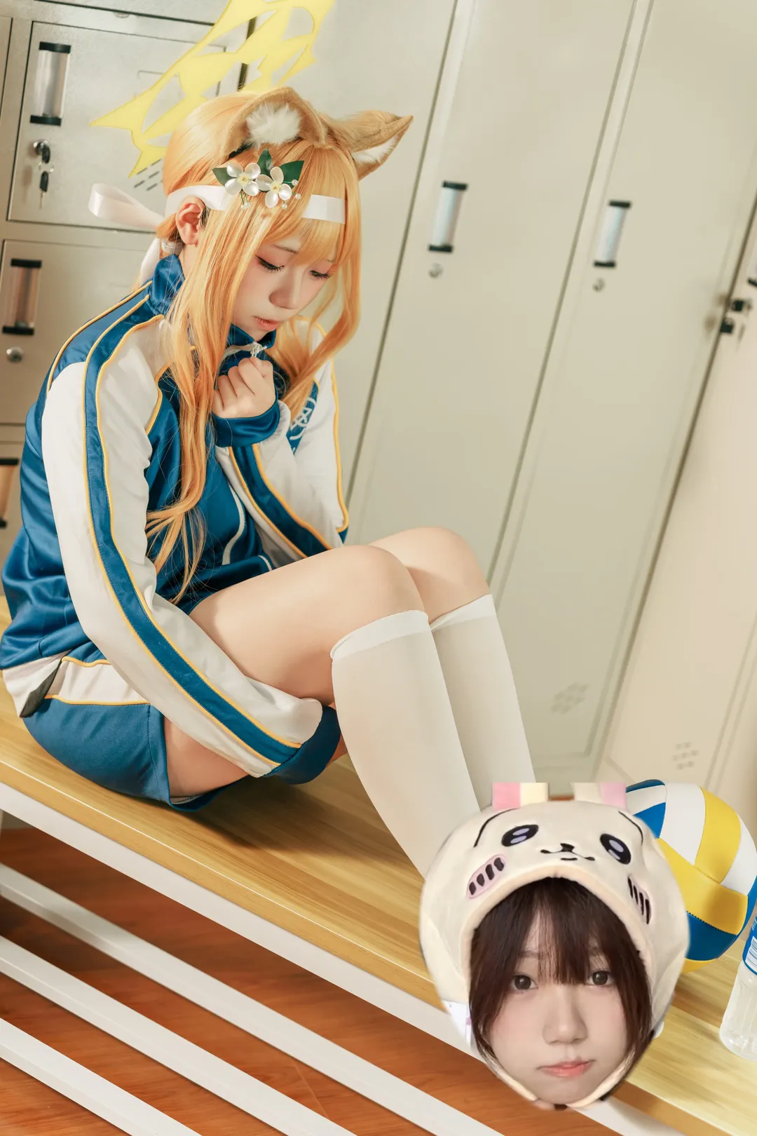 蔚蓝档案, 运动风cosplay, 兽耳少女, 伊洛玛丽cos, 体育馆写真 - 第3张