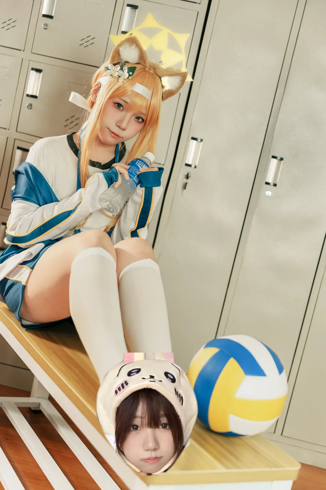 蔚蓝档案, 运动风cosplay, 兽耳少女, 伊洛玛丽cos, 体育馆写真 - 第4张
