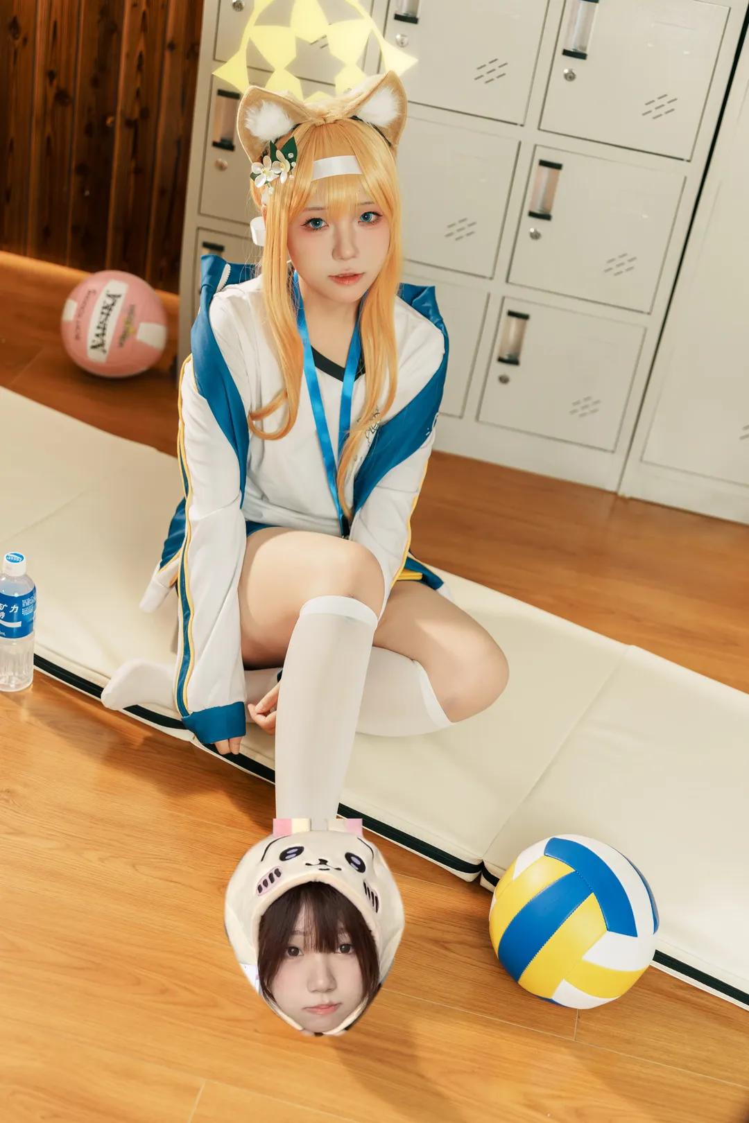蔚蓝档案, 运动风cosplay, 兽耳少女, 伊洛玛丽cos, 体育馆写真 - 第5张