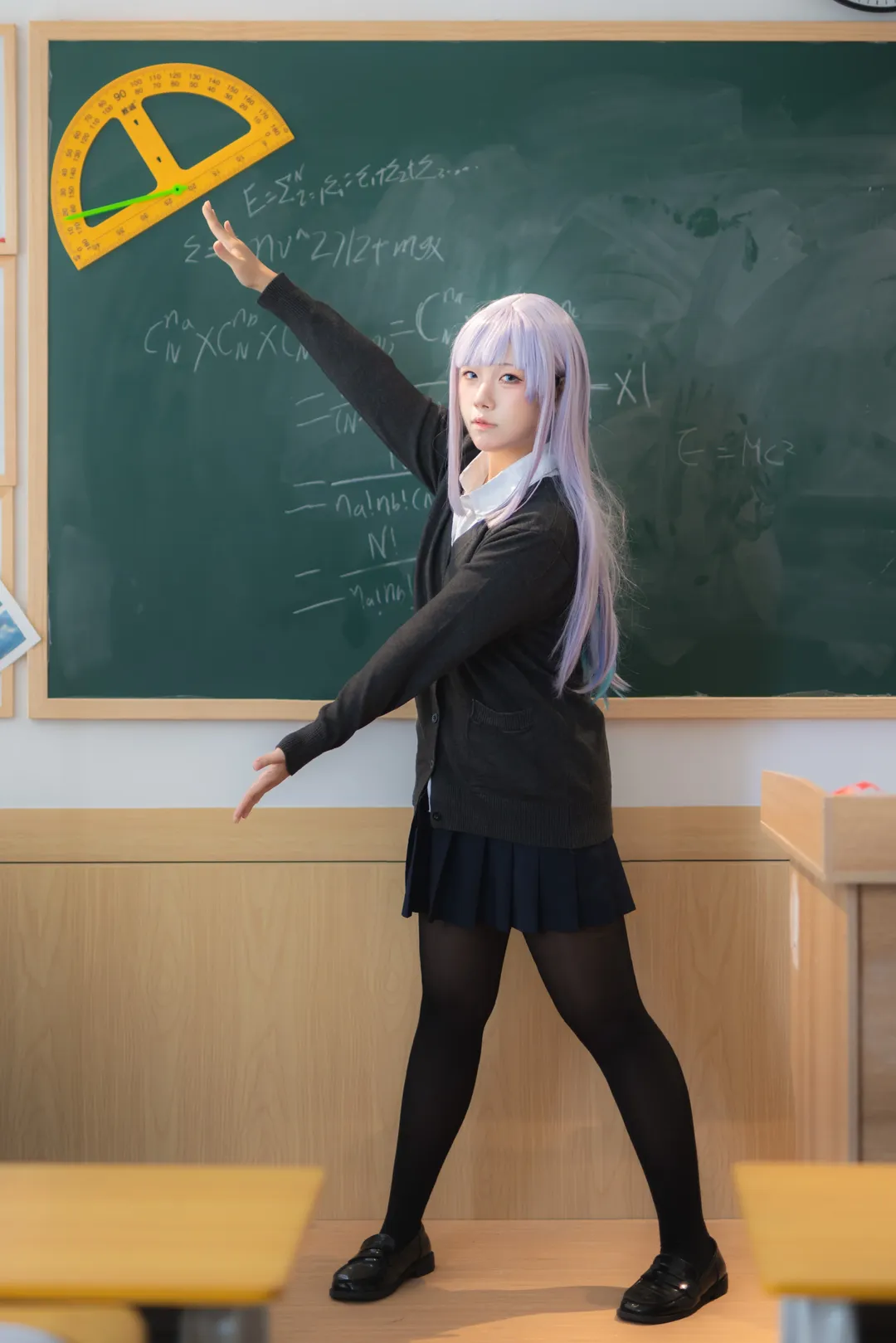 二次元cosplay, 教室攝影, 阿波連同學cos, 測不準的阿波連同學, 日系校服穿搭