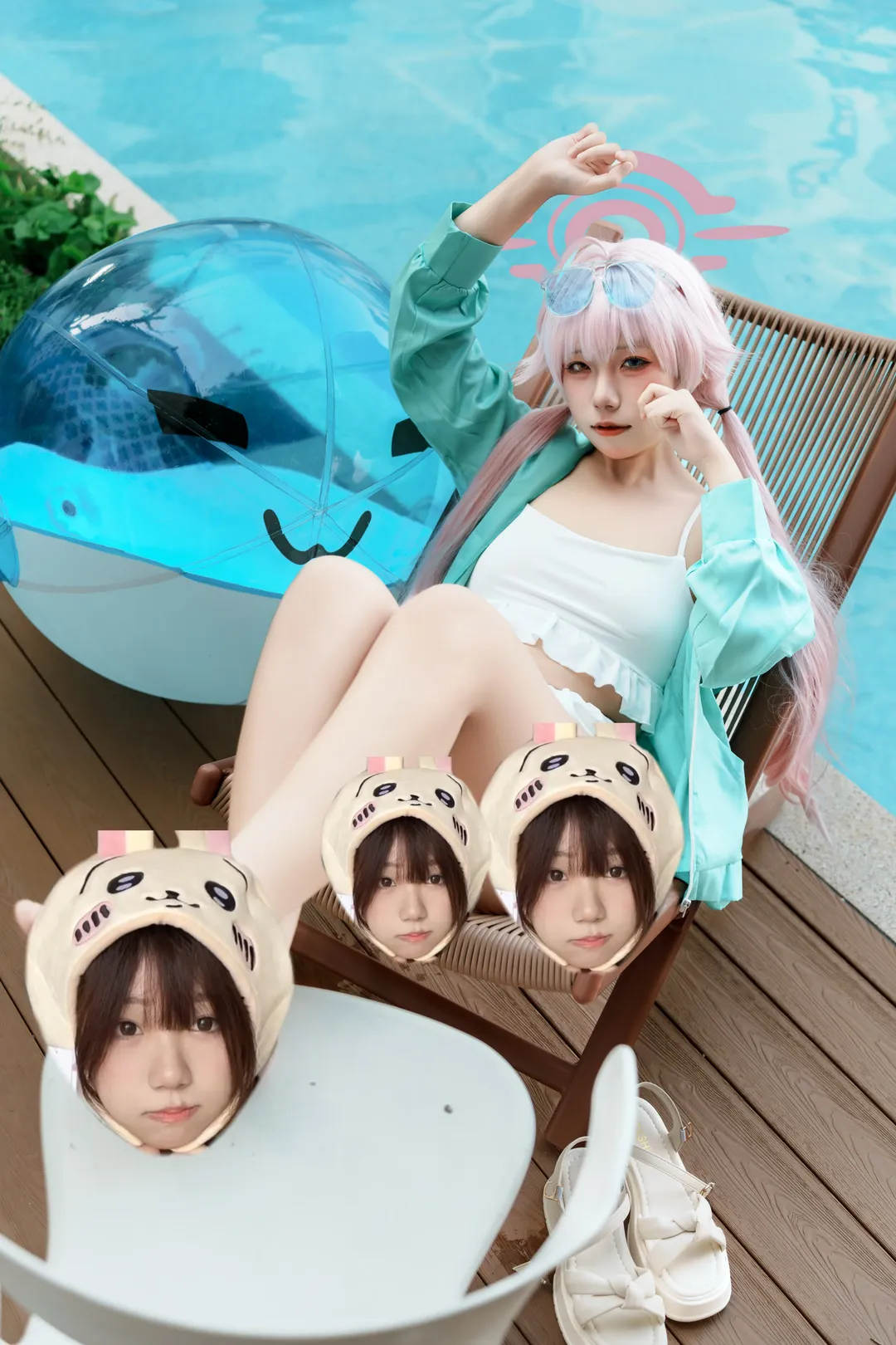 蔚蓝档案, 户外摄影, 小鸟游星野cos, 泳装cosplay, 二次元穿搭 - 第2张