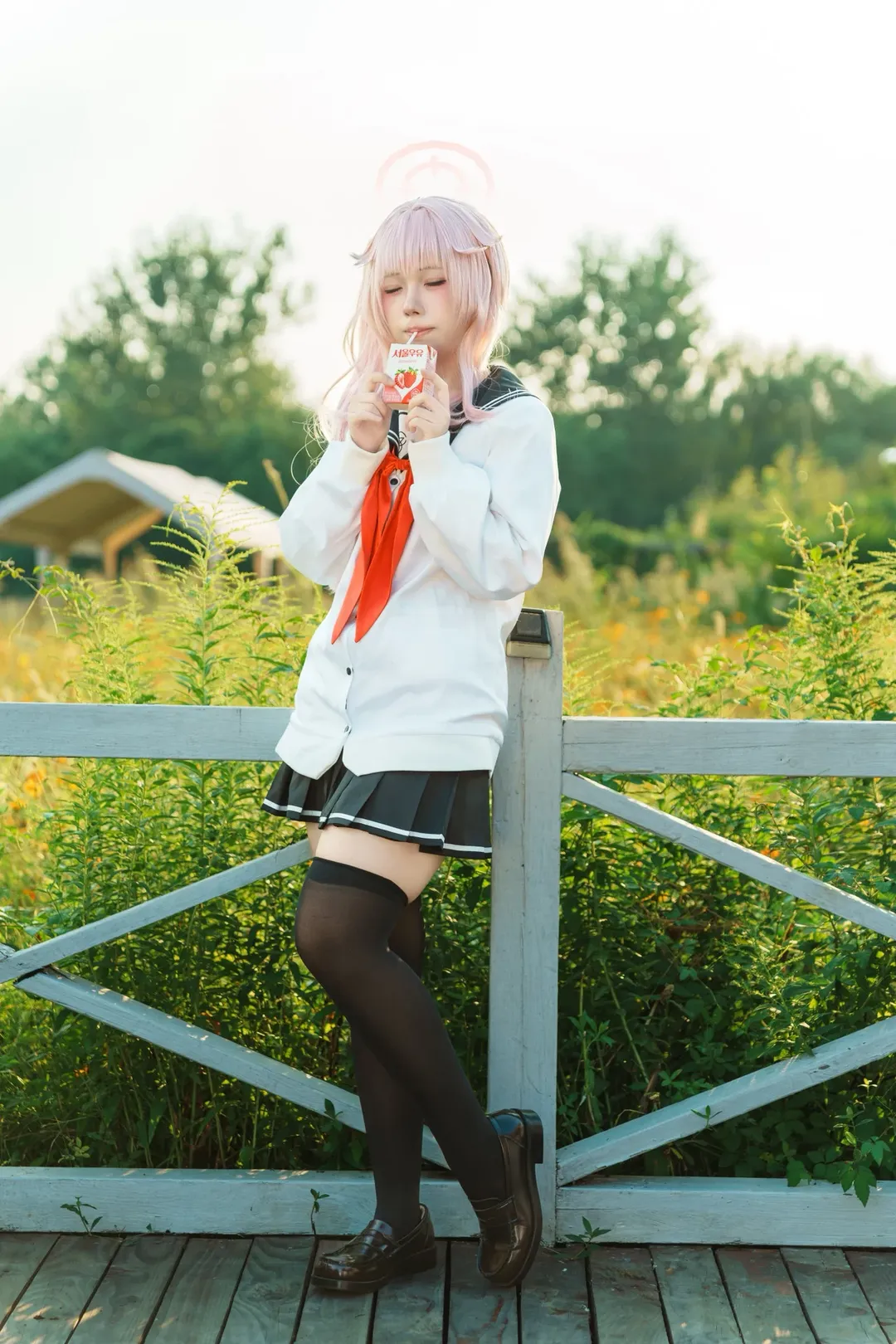 蔚蓝档案, cosplay摄影, 柚鸟夏cos, 校园风穿搭, 户外日常 - 第3张
