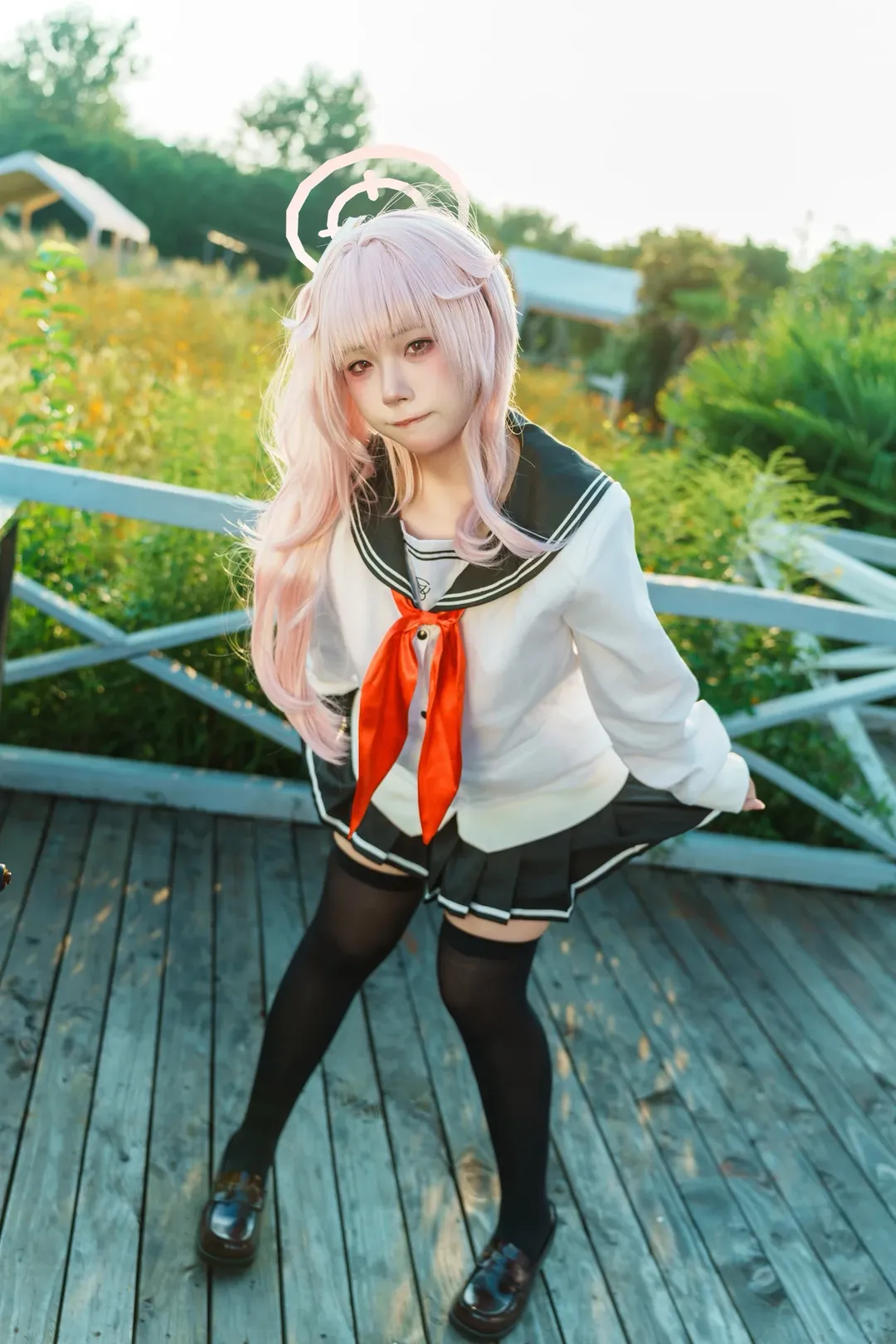 蔚蓝档案, cosplay摄影, 柚鸟夏cos, 校园风穿搭, 户外日常 - 第4张