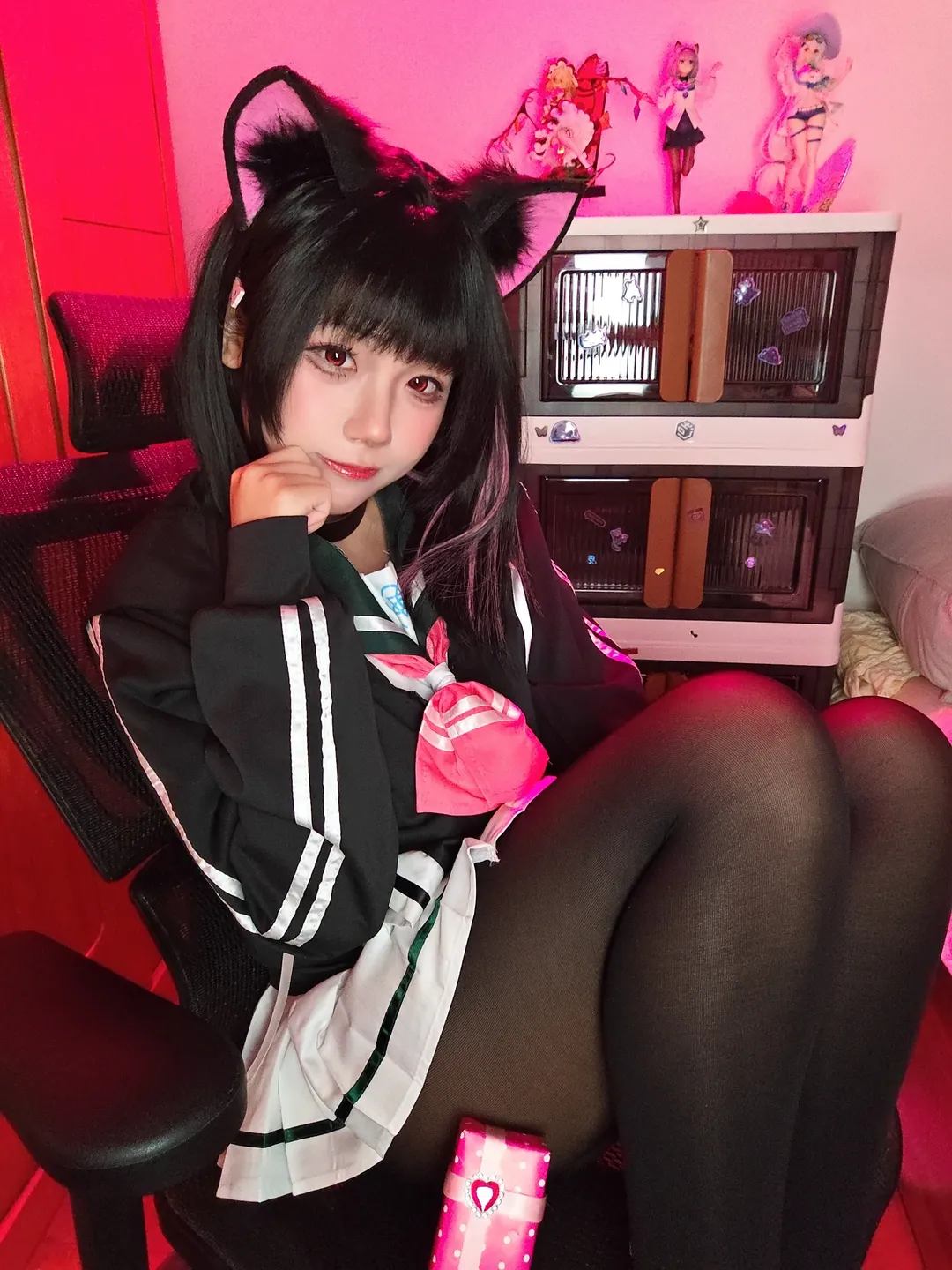 蔚蓝档案, 二次元cosplay, 杏山和纱cos, 猫耳萌妹, 校园风穿搭 - 第2张