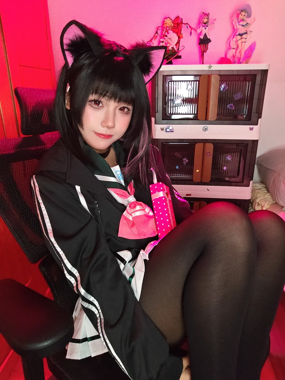 蔚蓝档案, 二次元cosplay, 杏山和纱cos, 猫耳萌妹, 校园风穿搭 - 第3张