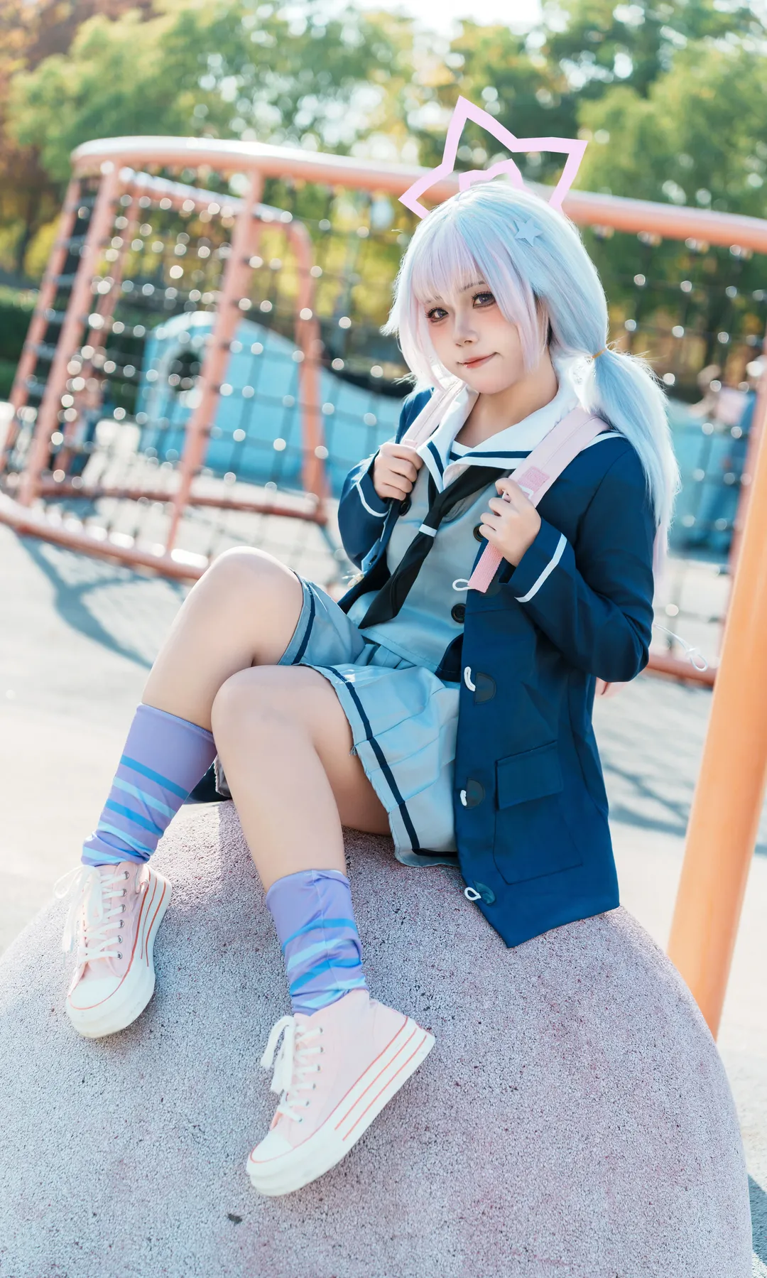ブルーアーカイブ, アウトドア撮影, キャンパススタイル, 萌え系コスプレ, 宇沢レイサ コスプレ - 2枚目