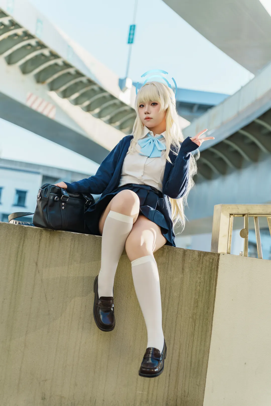 Blue Archive, Anime-style fashion, Outdoor portrait, Asuma Toki cosplay, JK uniform photography - Image 2