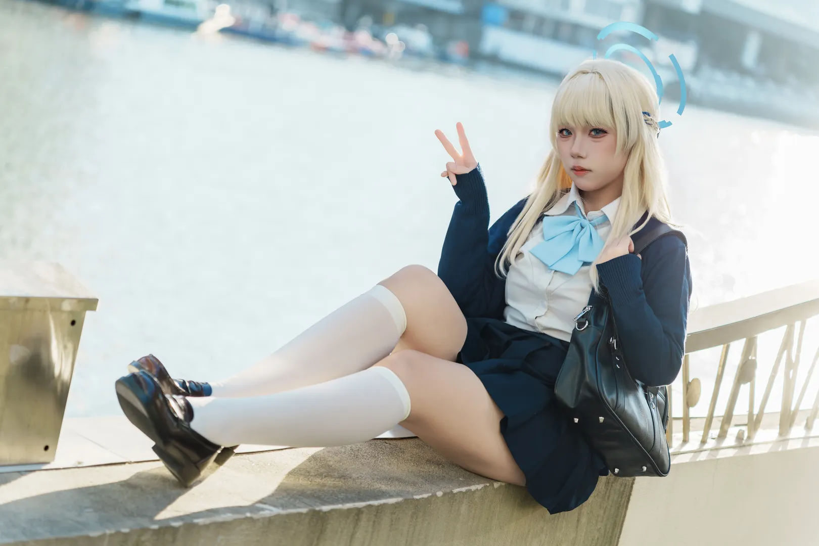 Blue Archive, Anime-style fashion, Outdoor portrait, Asuma Toki cosplay, JK uniform photography - Image 3