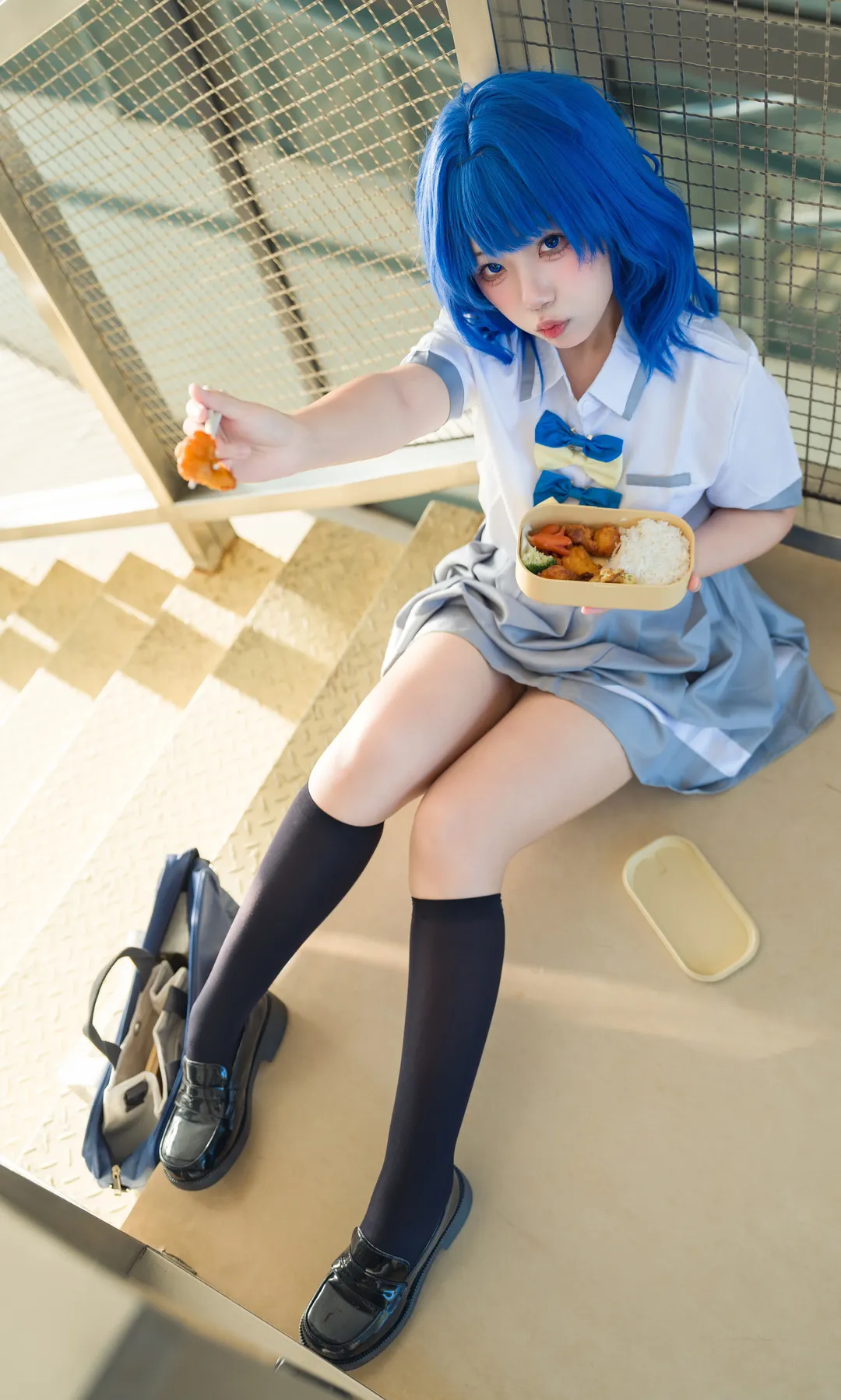 JK uniform, Anime-style photography, Yanami Anna cosplay, Too Many Losing Heroines!, Bento daily life