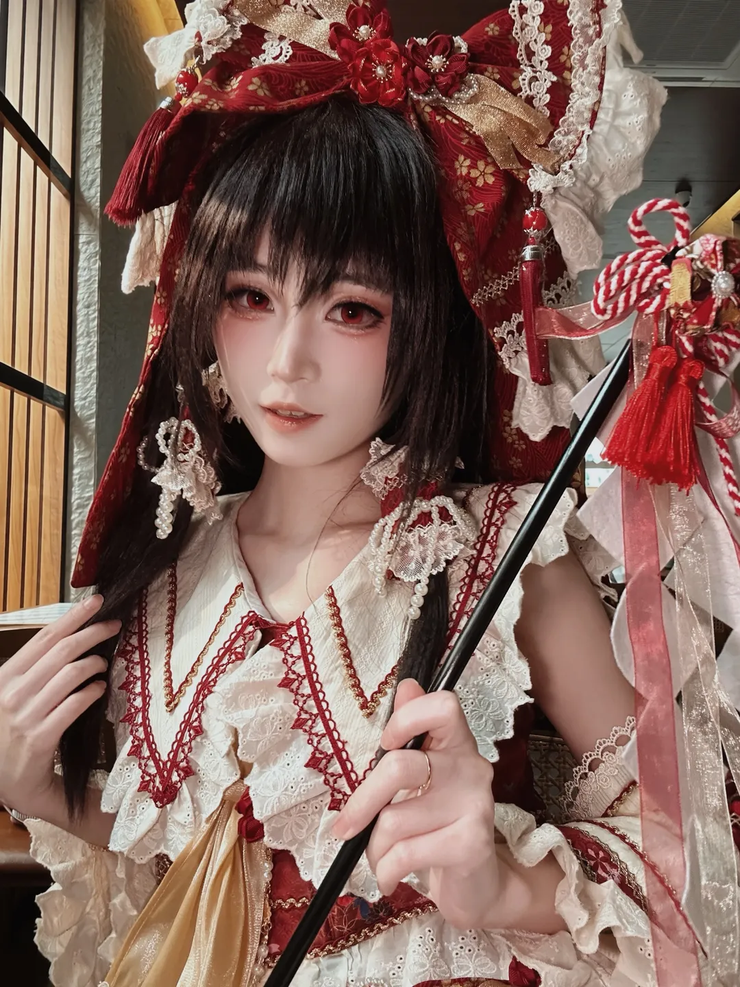 Roleplay, Anime-style photography, Reimu Hakurei Cosplay, Touhou Project, Shrine maiden outfit - Image 3