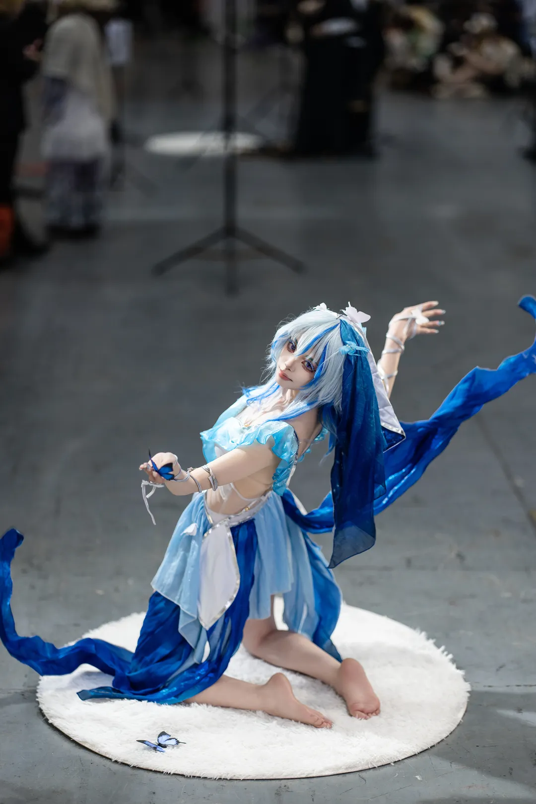 cosplay, 二次元摄影, 守岸人cos, 漫展场照, 蓝白轻纱 - 第1张