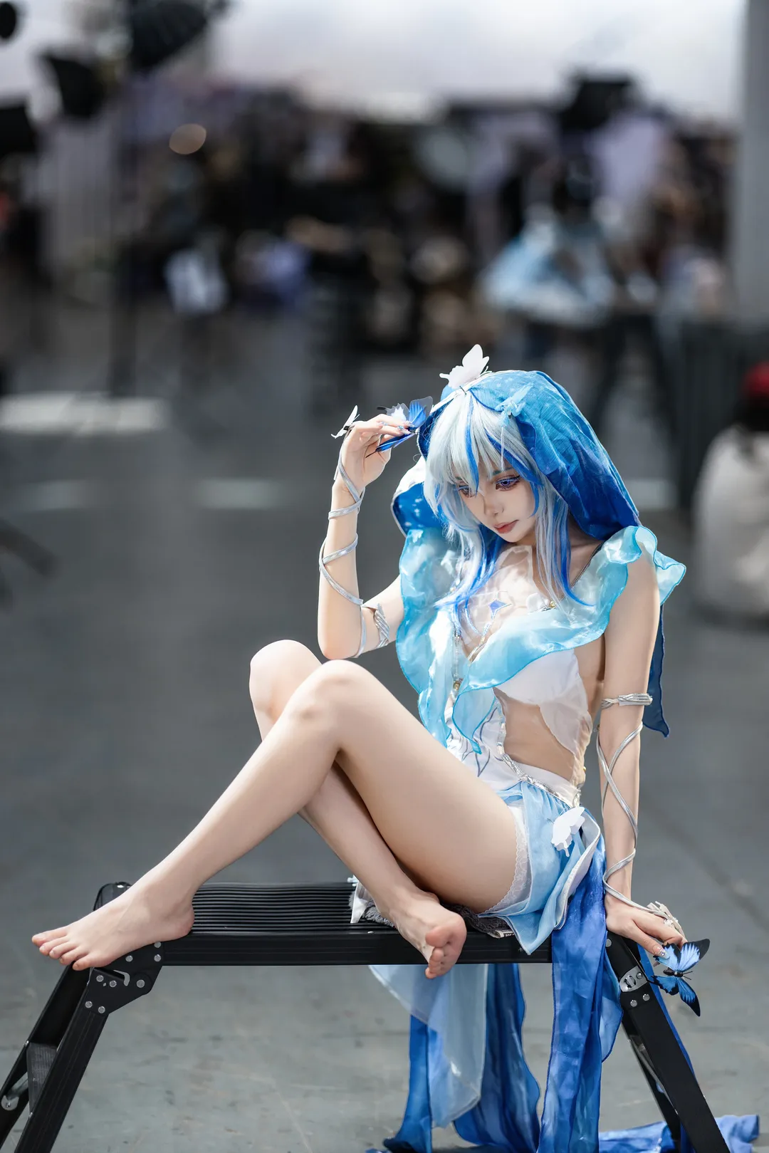 cosplay, 二次元摄影, 守岸人cos, 漫展场照, 蓝白轻纱 - 第2张