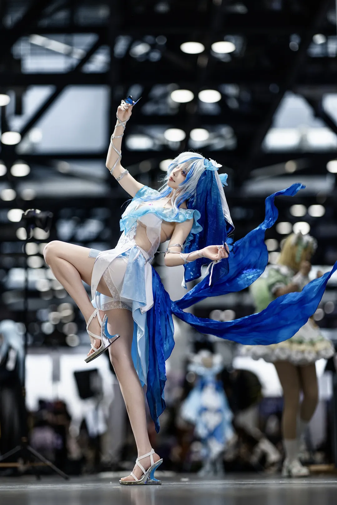 cosplay, 二次元摄影, 守岸人cos, 漫展场照, 蓝白轻纱