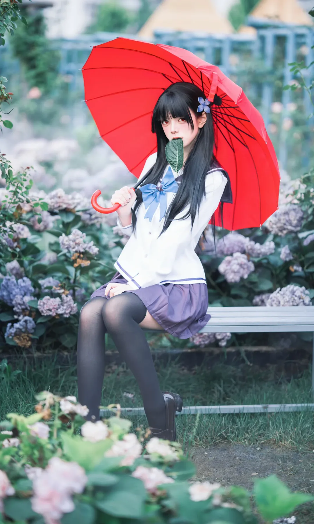 Cosplay摄影, 散华礼弥cos, 紫阳花, 繪空事, 夏日氛围感