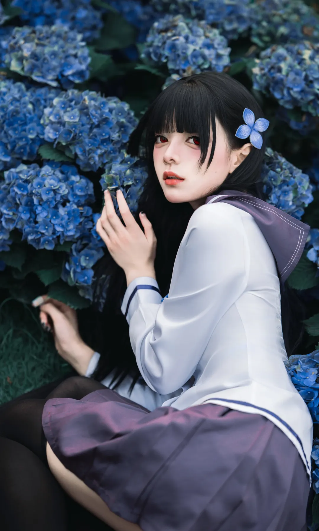 Cosplay摄影, 散华礼弥cos, 紫阳花, 繪空事, 夏日氛围感 - 第4张
