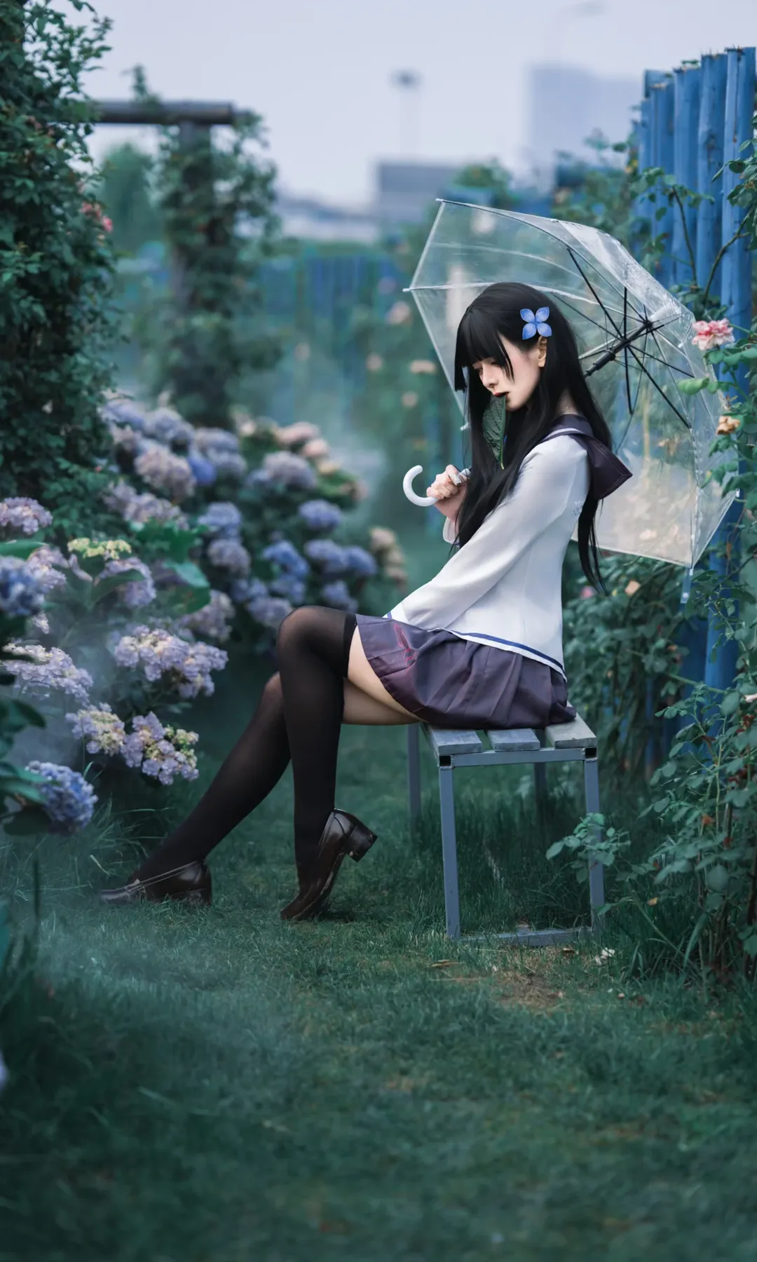 Cosplay摄影, 散华礼弥cos, 紫阳花, 繪空事, 夏日氛围感 - 第7张
