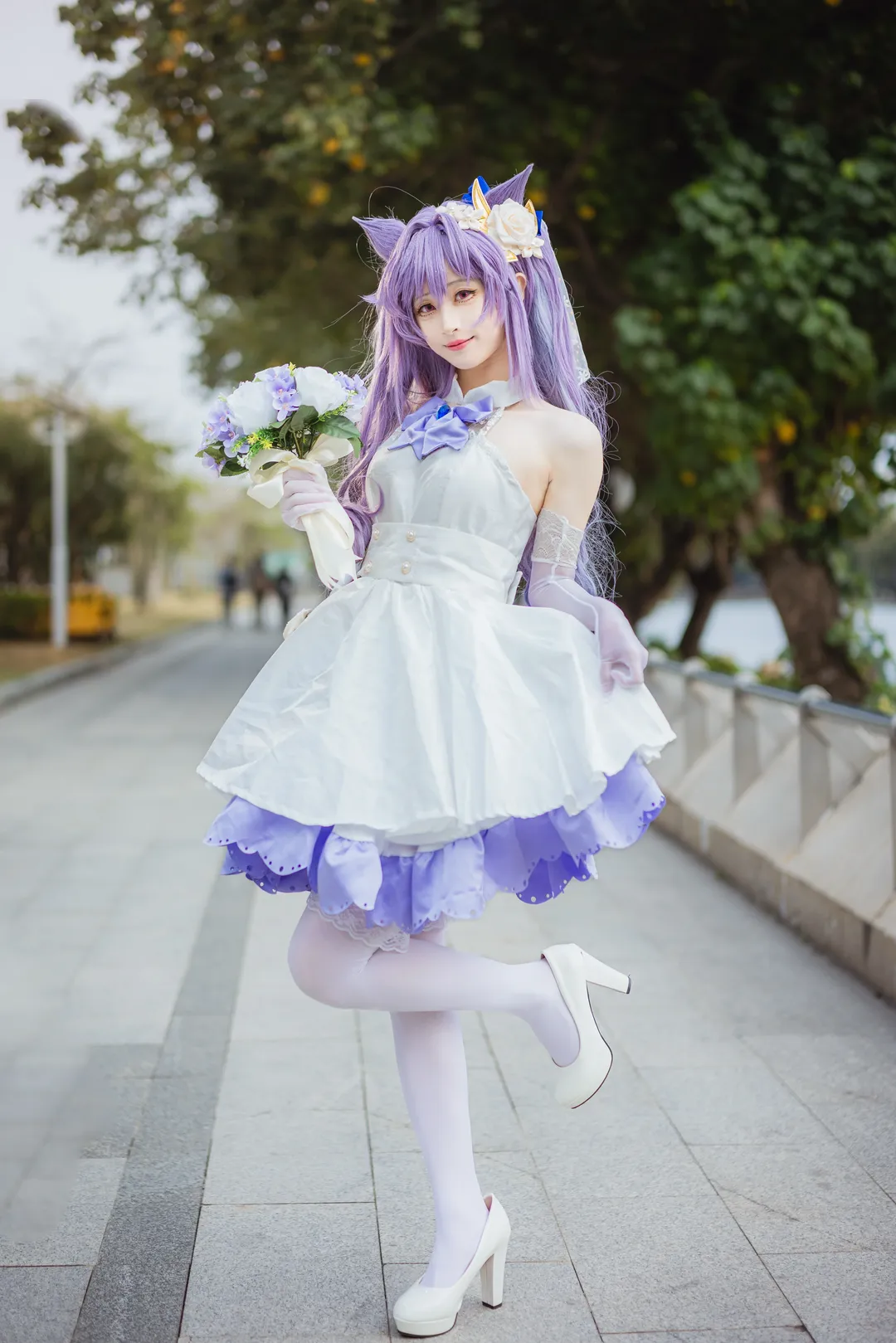原神, 二次元撮影, 屋外写真, 花嫁コスプレ, 刻晴コスプレ - 3枚目
