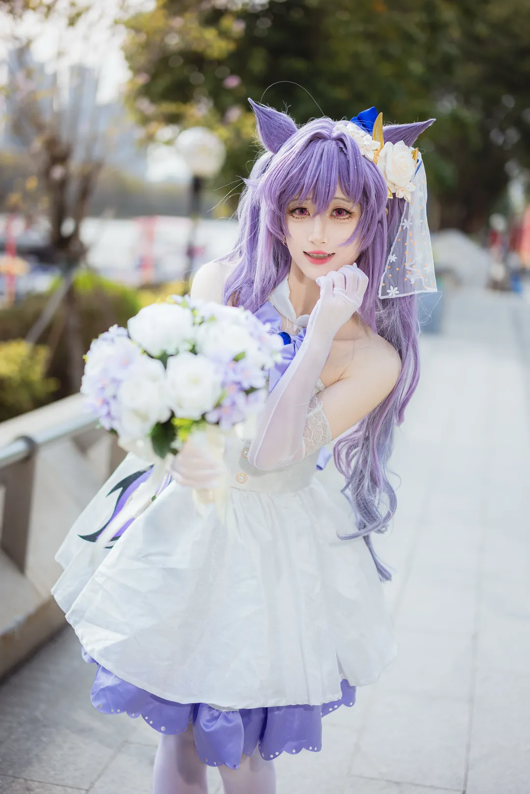 原神, 二次元撮影, 屋外写真, 花嫁コスプレ, 刻晴コスプレ - 5枚目