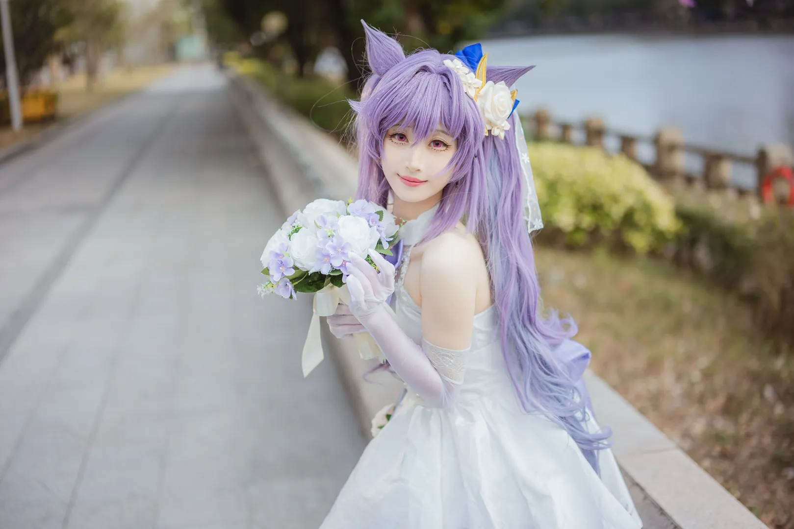 原神, 二次元撮影, 屋外写真, 花嫁コスプレ, 刻晴コスプレ - 7枚目