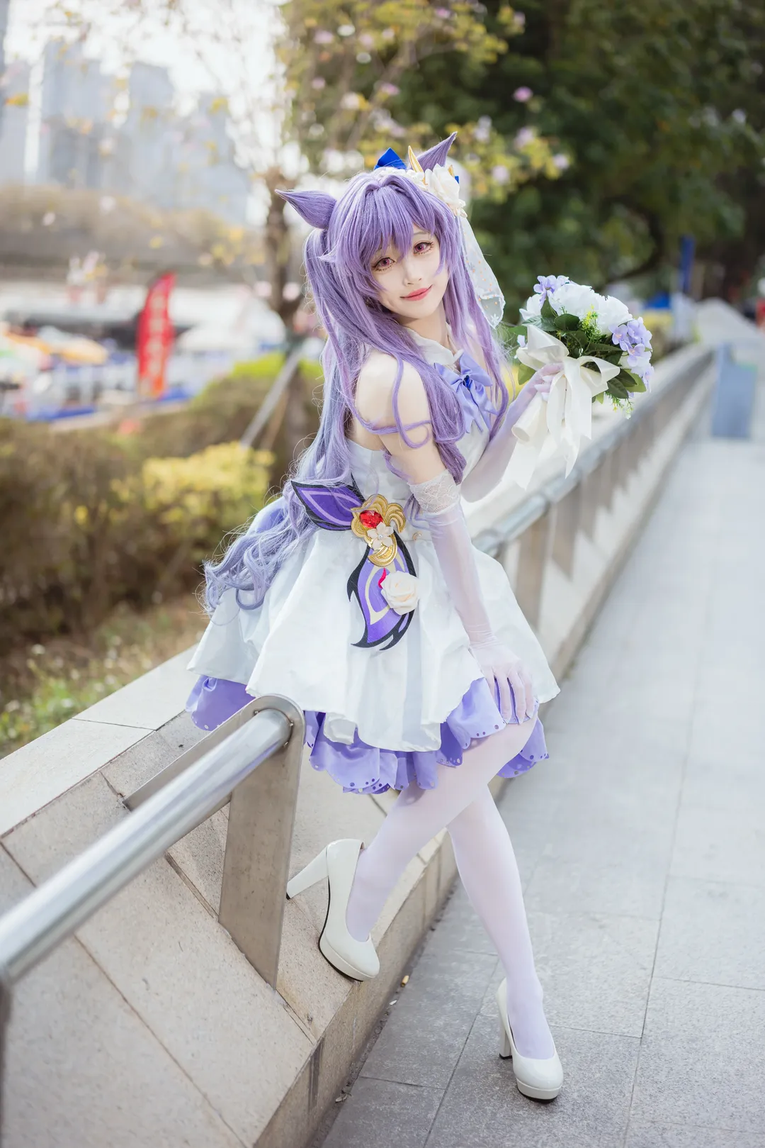 原神, 二次元撮影, 屋外写真, 花嫁コスプレ, 刻晴コスプレ - 8枚目