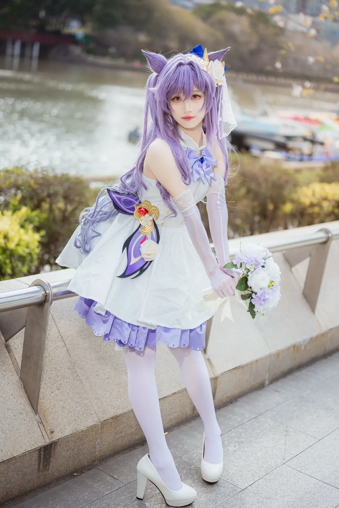 原神, 二次元撮影, 屋外写真, 花嫁コスプレ, 刻晴コスプレ - 9枚目