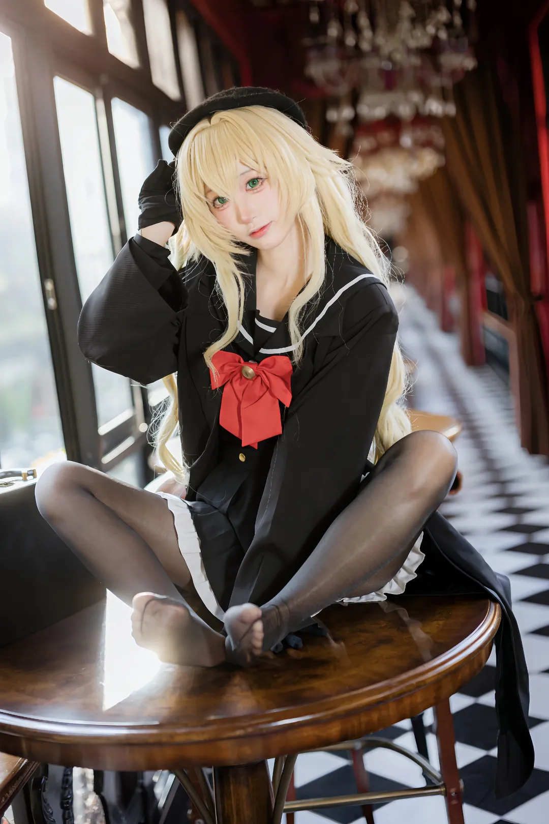 二次元摄影, 蔚蓝档案, 笑面教授cos, cosplay日常, 黑丝穿搭 - 第2张