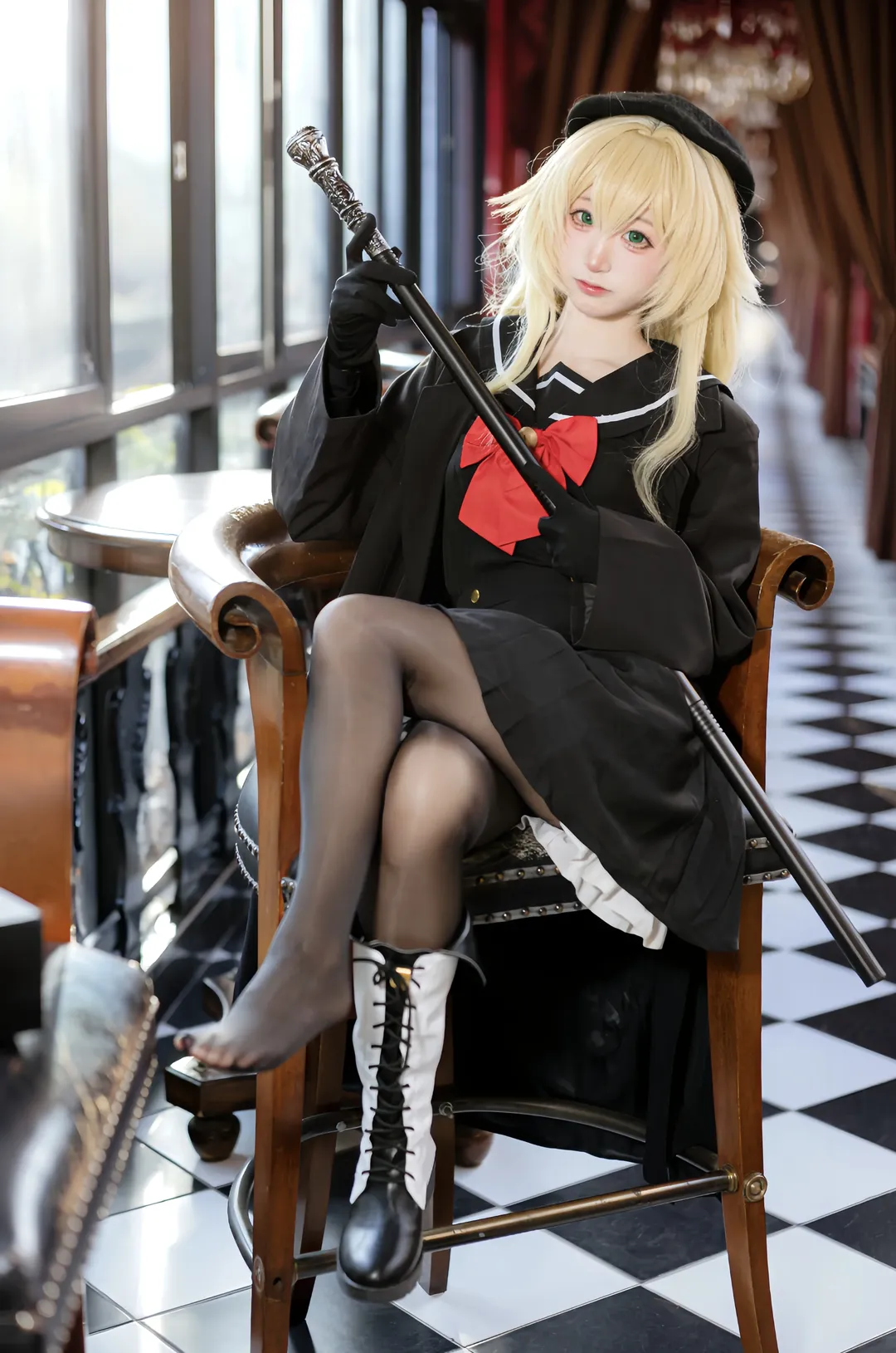 二次元摄影, 蔚蓝档案, 笑面教授cos, cosplay日常, 黑丝穿搭 - 第3张