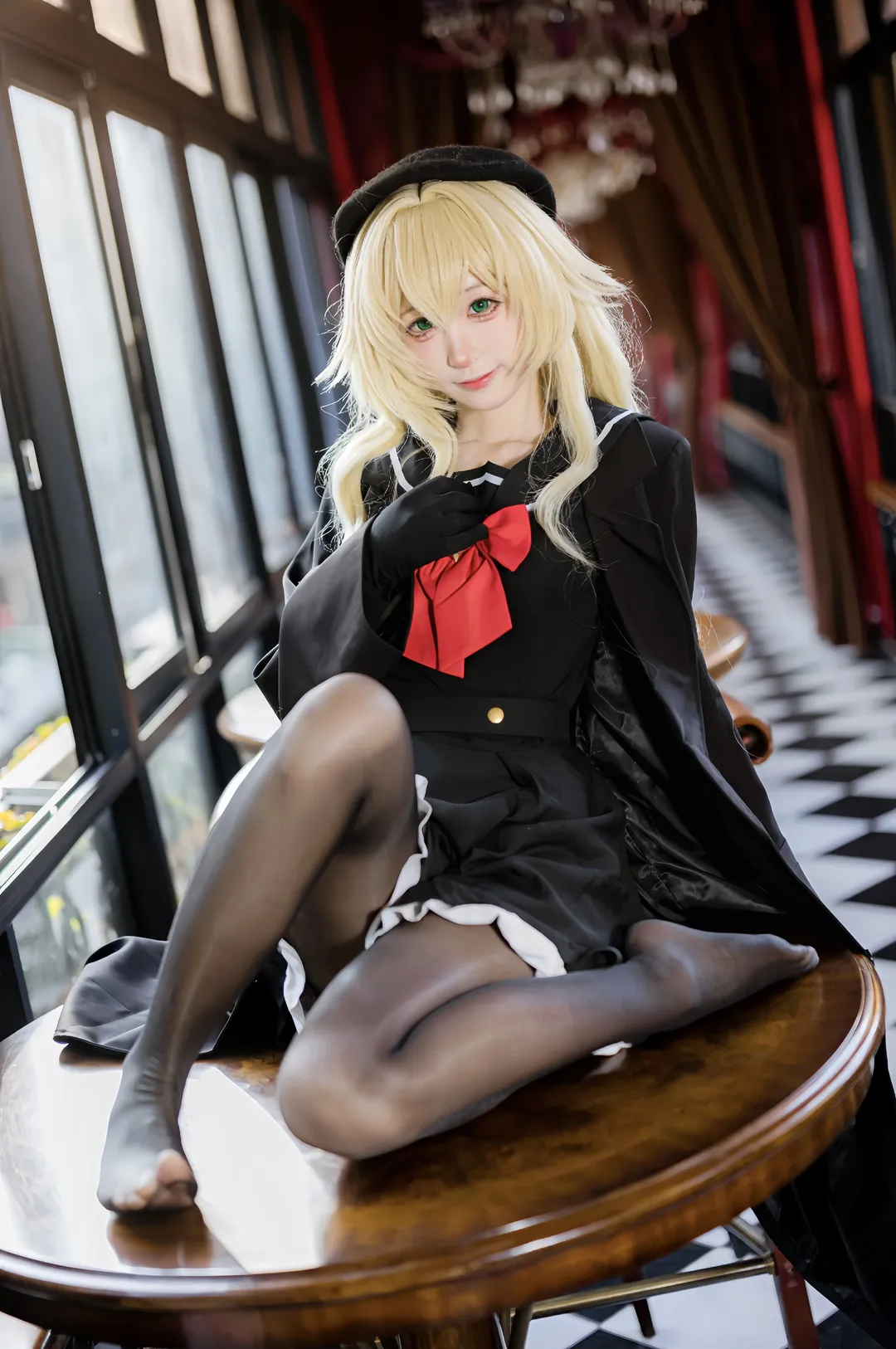 二次元摄影, 蔚蓝档案, 笑面教授cos, cosplay日常, 黑丝穿搭 - 第5张