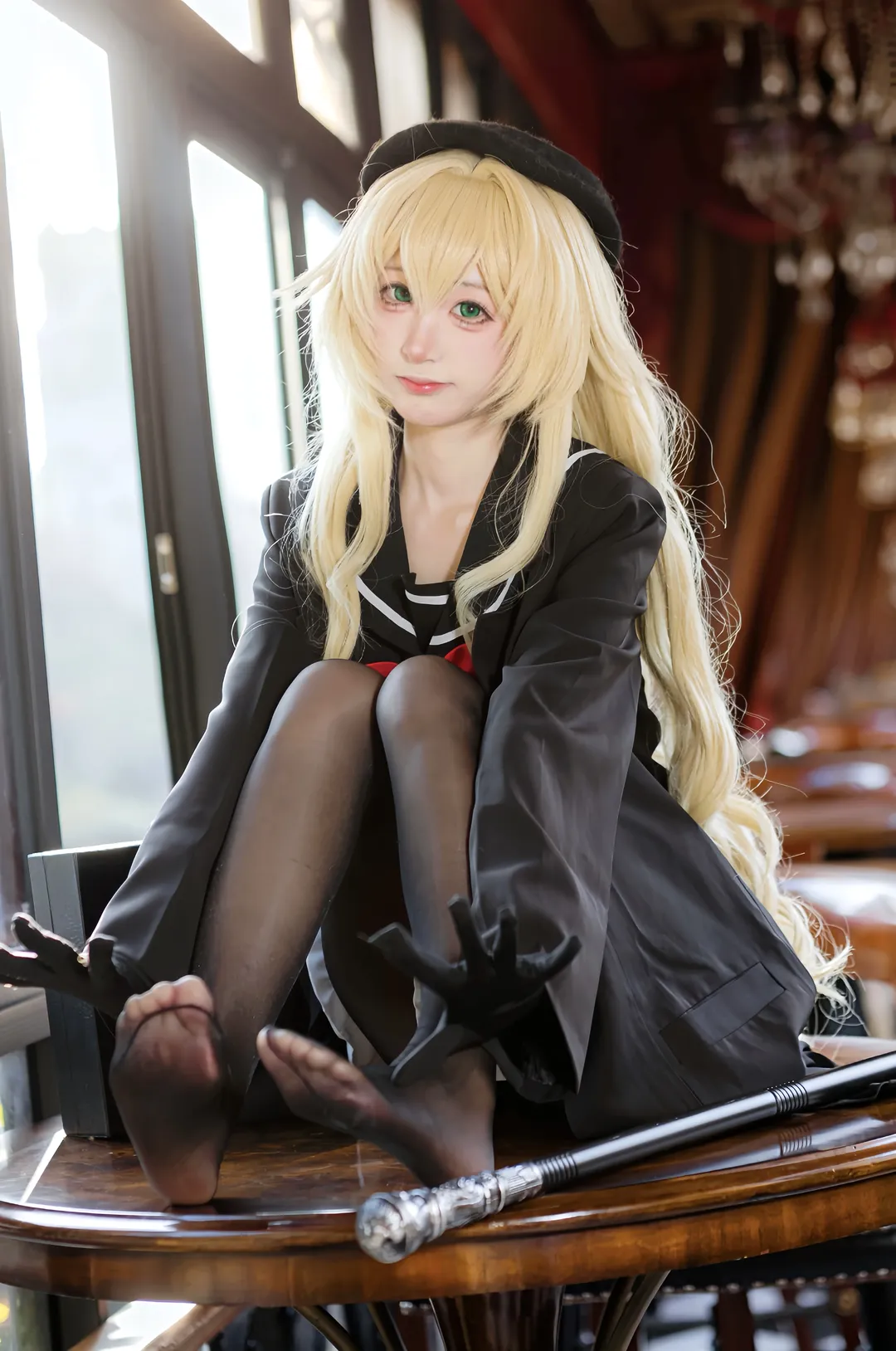 二次元摄影, 蔚蓝档案, 笑面教授cos, cosplay日常, 黑丝穿搭 - 第6张