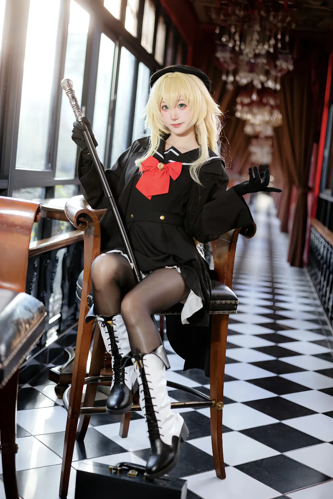 cosplay, 蔚蓝档案, 复古风, 笑面教授cos, 黑丝 - 第3张
