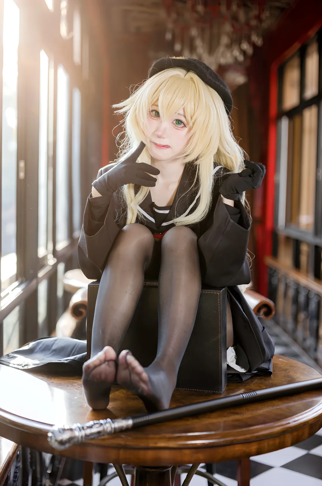 cosplay, 蔚蓝档案, 复古风, 笑面教授cos, 黑丝 - 第6张