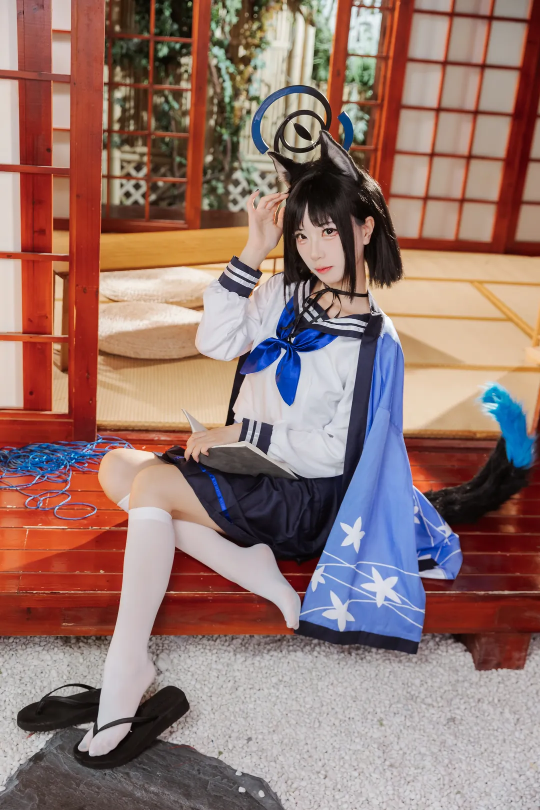 二次元撮影, ブルーアーカイブ, 猫耳少女, 桐生キキョウ コスプレ, 和風コスプレ