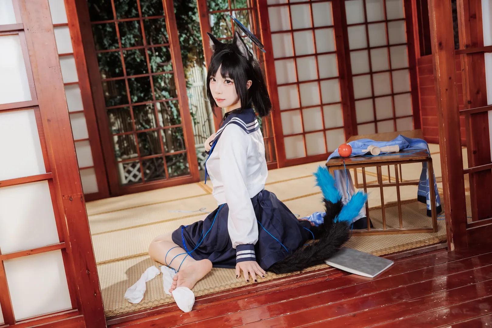 二次元撮影, ブルーアーカイブ, 猫耳少女, 桐生キキョウ コスプレ, 和風コスプレ - 2枚目
