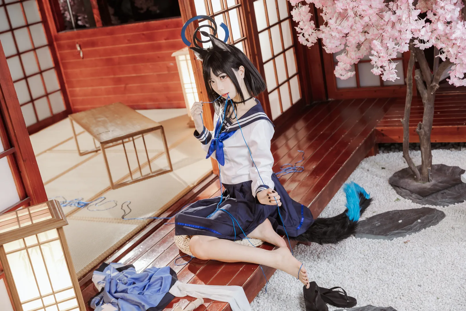 二次元撮影, ブルーアーカイブ, 猫耳少女, 桐生キキョウ コスプレ, 和風コスプレ - 3枚目