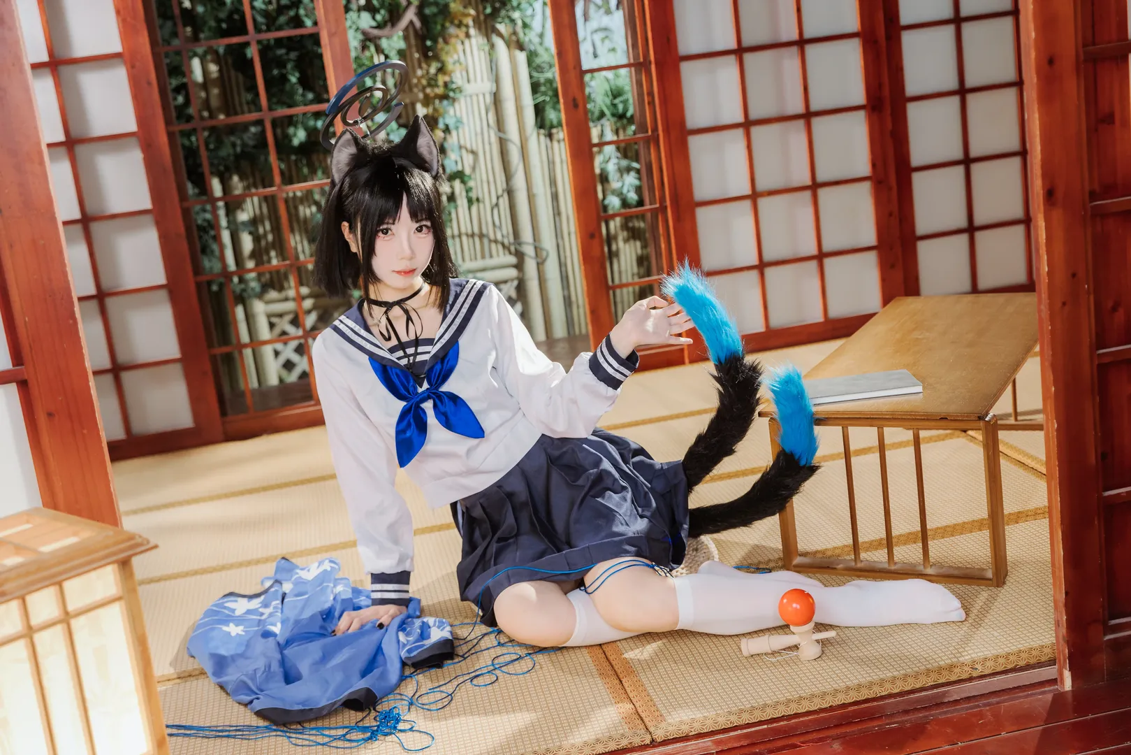 二次元撮影, ブルーアーカイブ, 猫耳少女, 桐生キキョウ コスプレ, 和風コスプレ - 7枚目