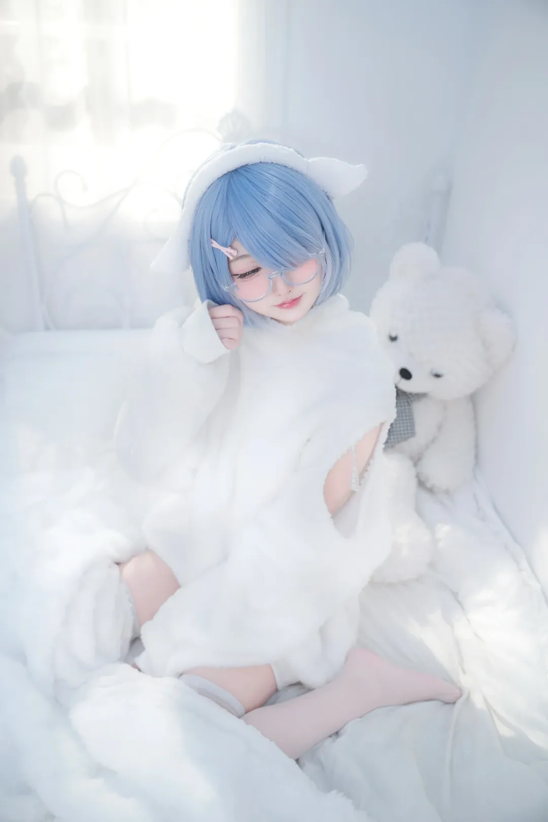 私設cos, 從零開始的異世界生活, 蕾姆cos, 眼鏡控, 小羊蕾姆 - 第4張
