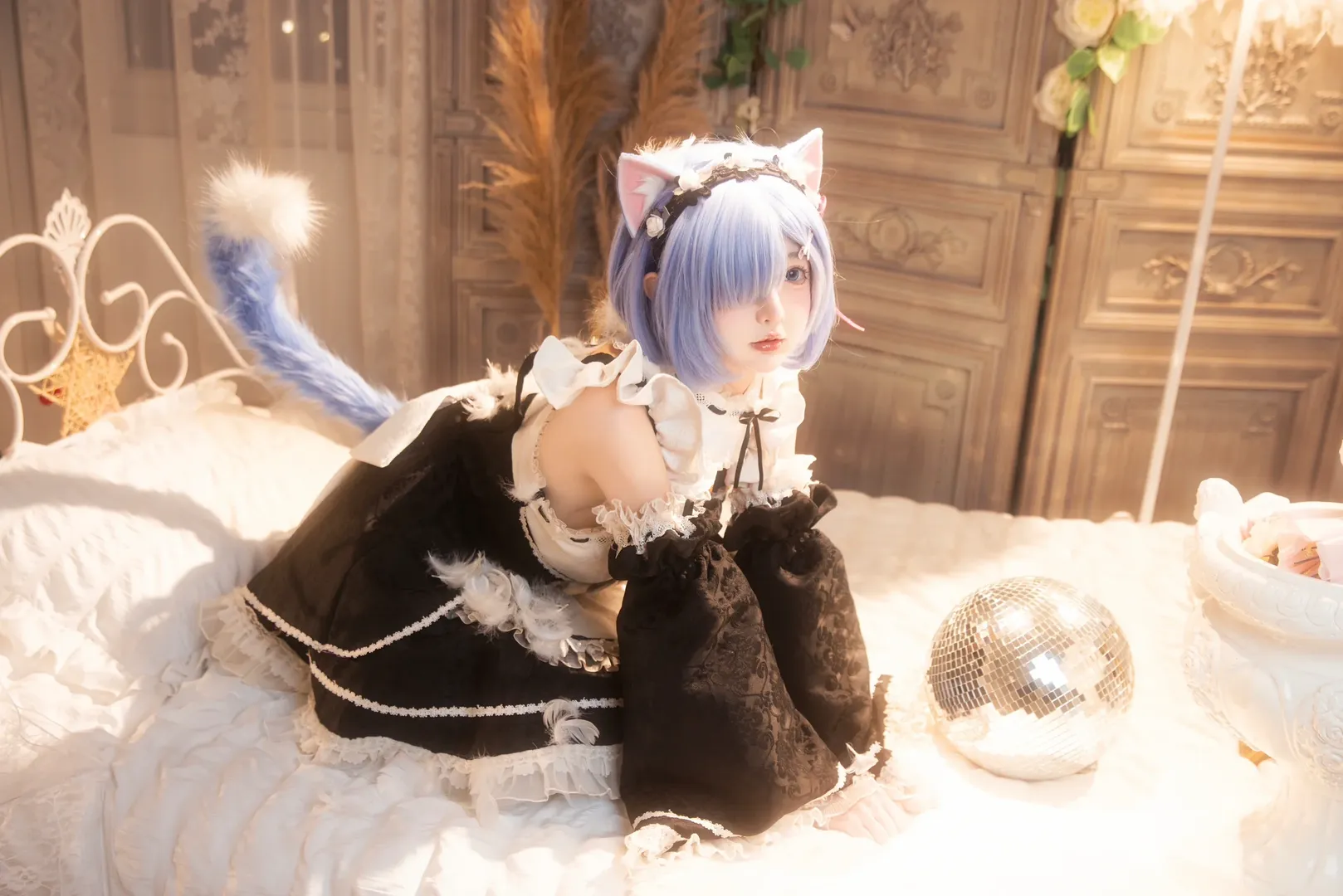 蕾姆cos, 拍照姿势, 从零开始的异世界, Cosplay日常, 猫耳女仆