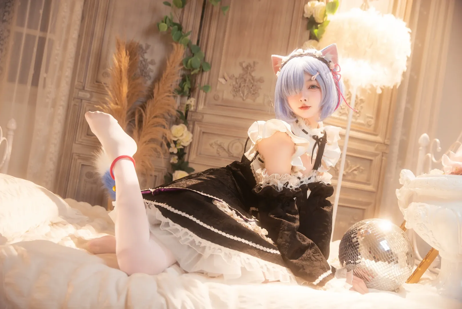 蕾姆cos, 拍照姿势, 从零开始的异世界, Cosplay日常, 猫耳女仆 - 第2张