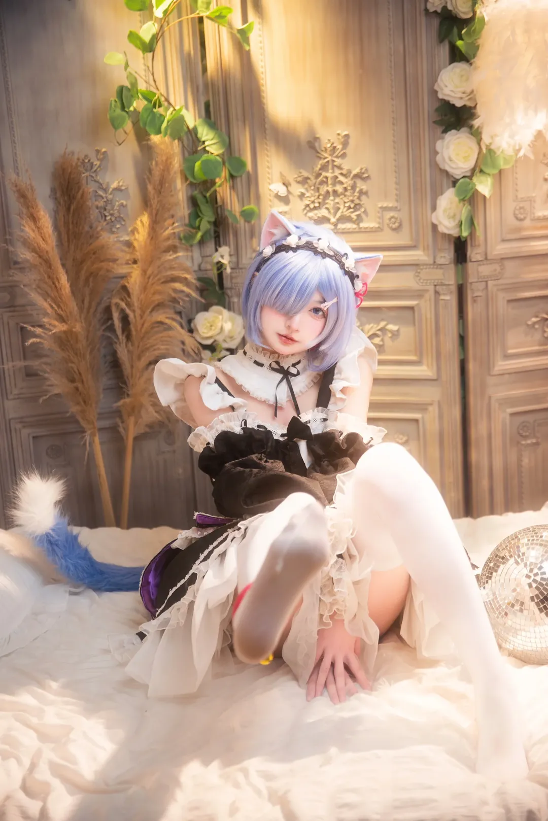 蕾姆cos, 拍照姿势, 从零开始的异世界, Cosplay日常, 猫耳女仆 - 第3张