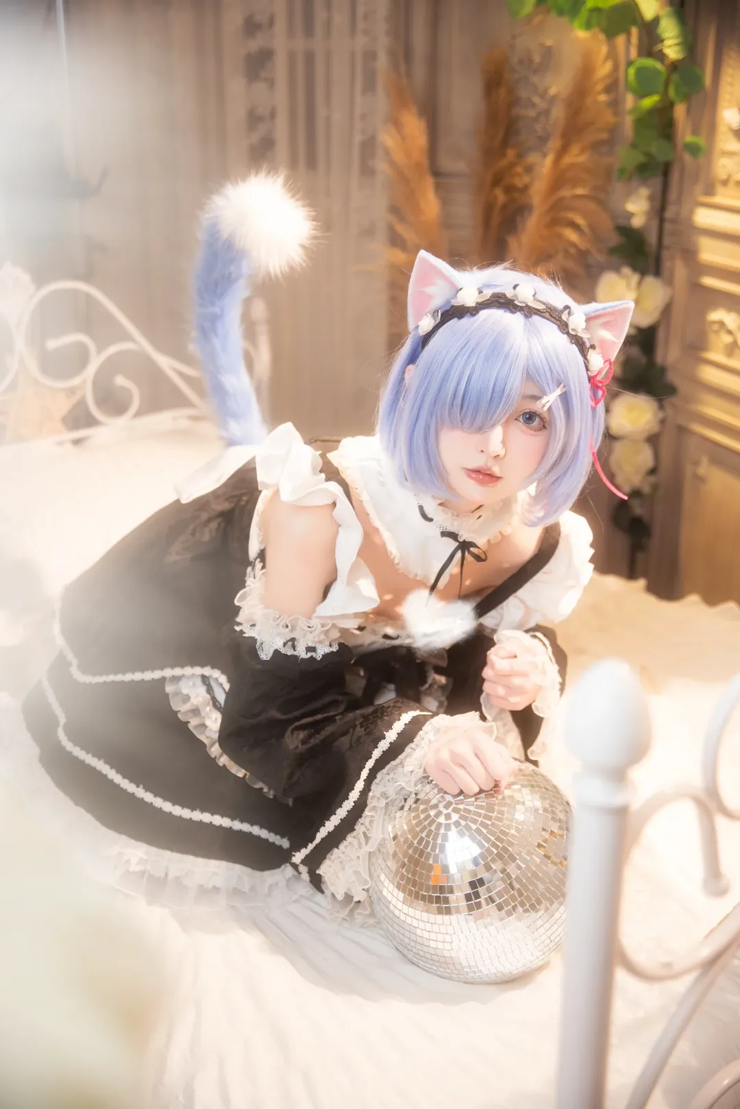 蕾姆cos, 拍照姿势, 从零开始的异世界, Cosplay日常, 猫耳女仆 - 第5张